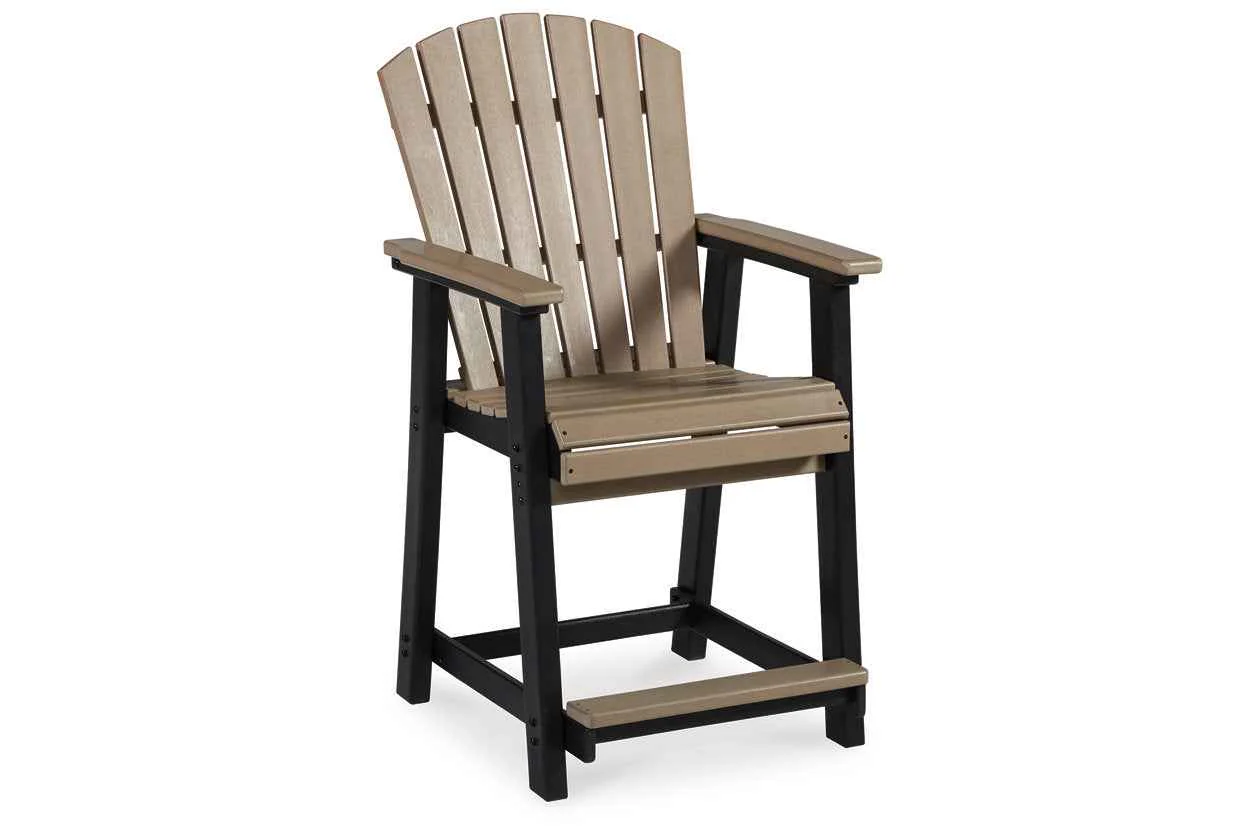 Fairen Trail Black/Driftwood Outdoor Counter Height Dining Table with 4 Barstools - Image 4