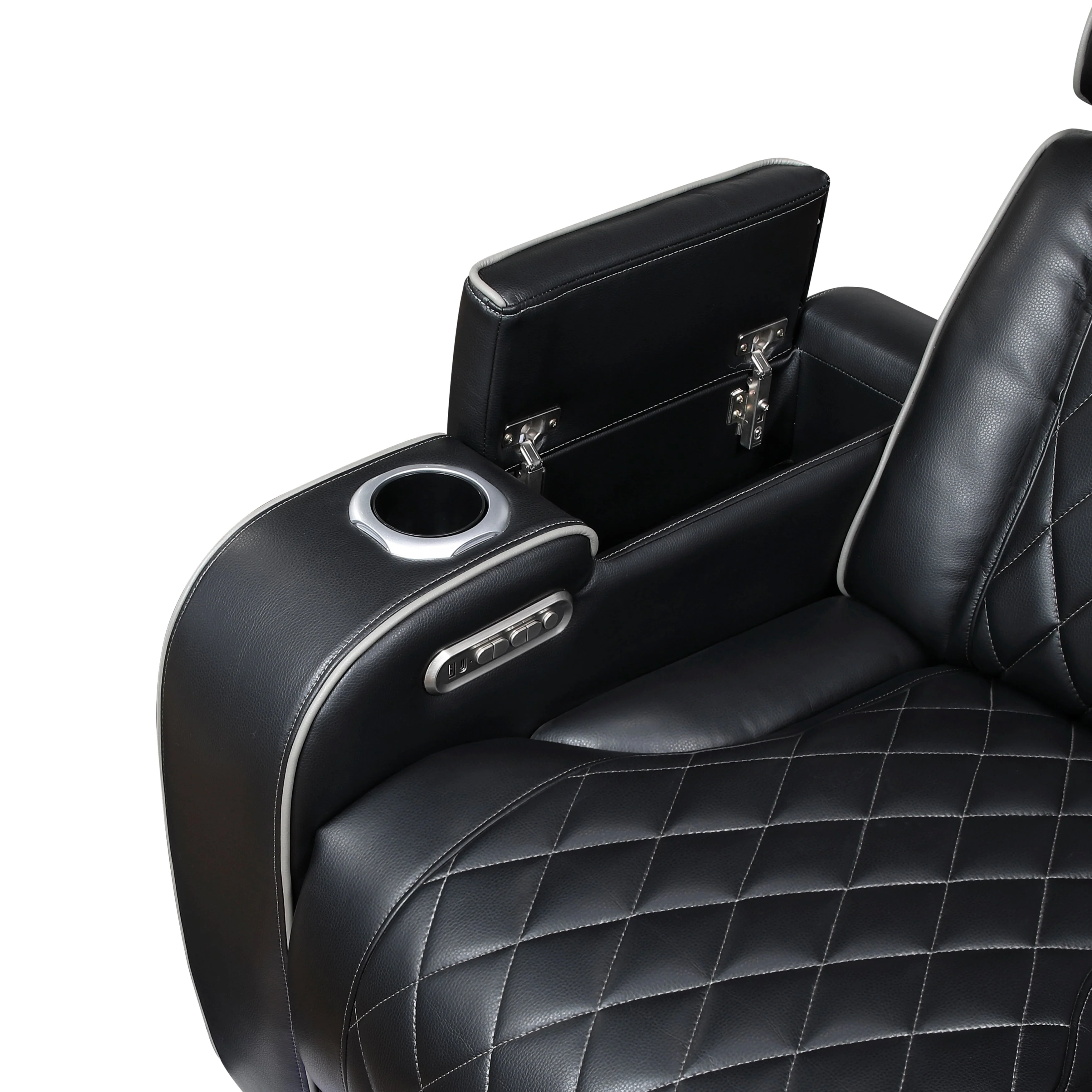 Fairway Black Power Double Reclining Sofa - Image 14
