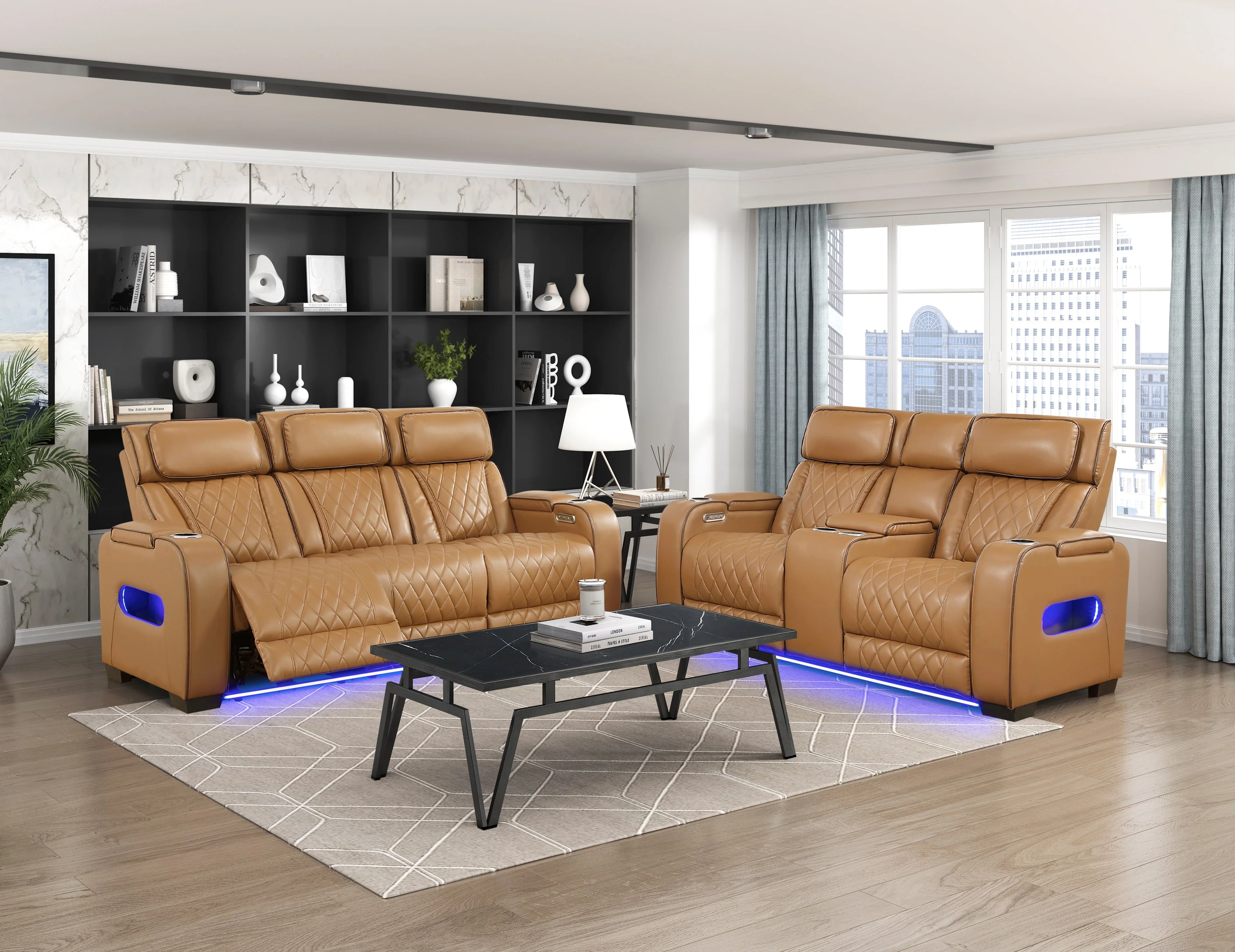 Fairway Brown Power Double Reclining Living Room Set - Image 3