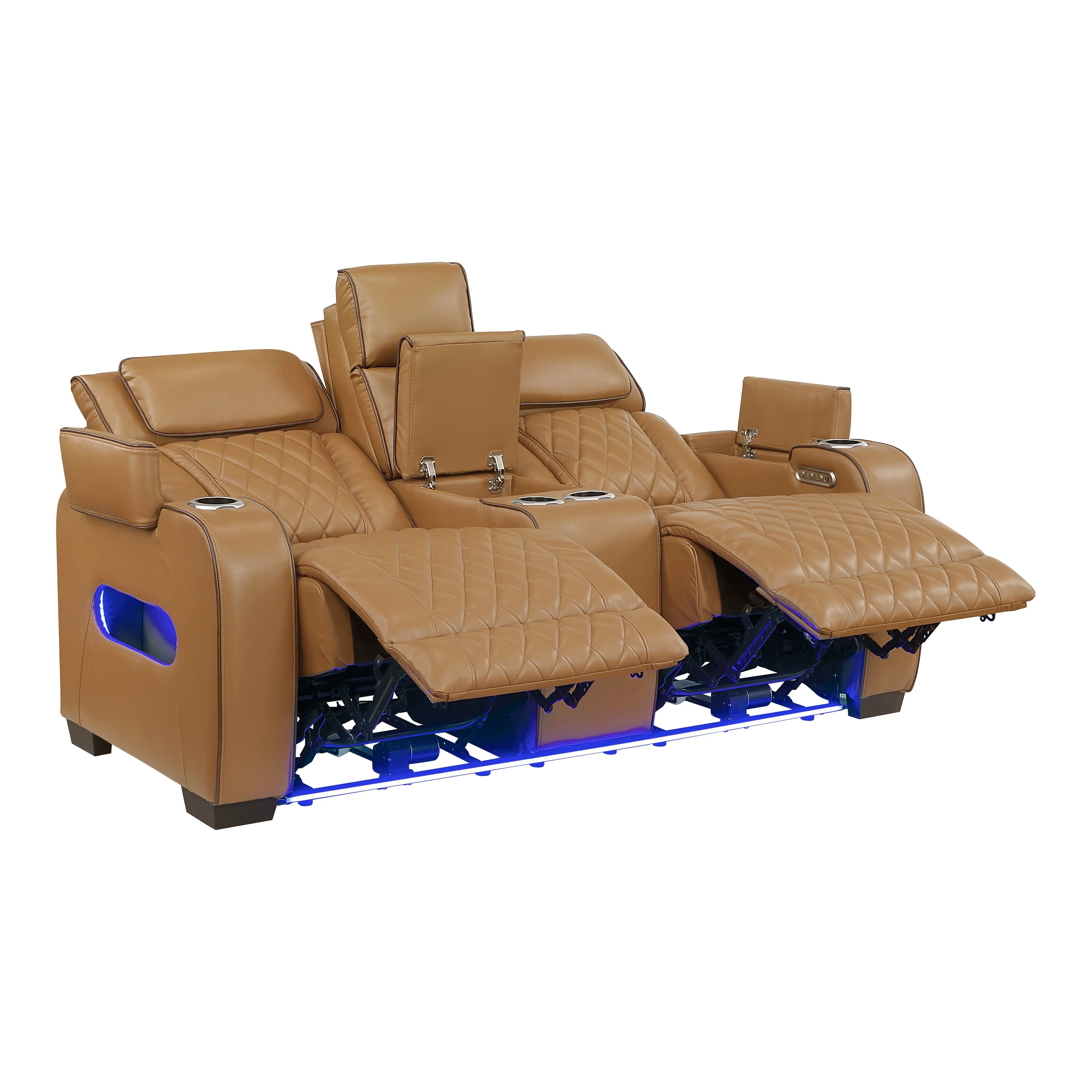 Fairway Brown Power Double Reclining Loveseat with Center Console - Image 7