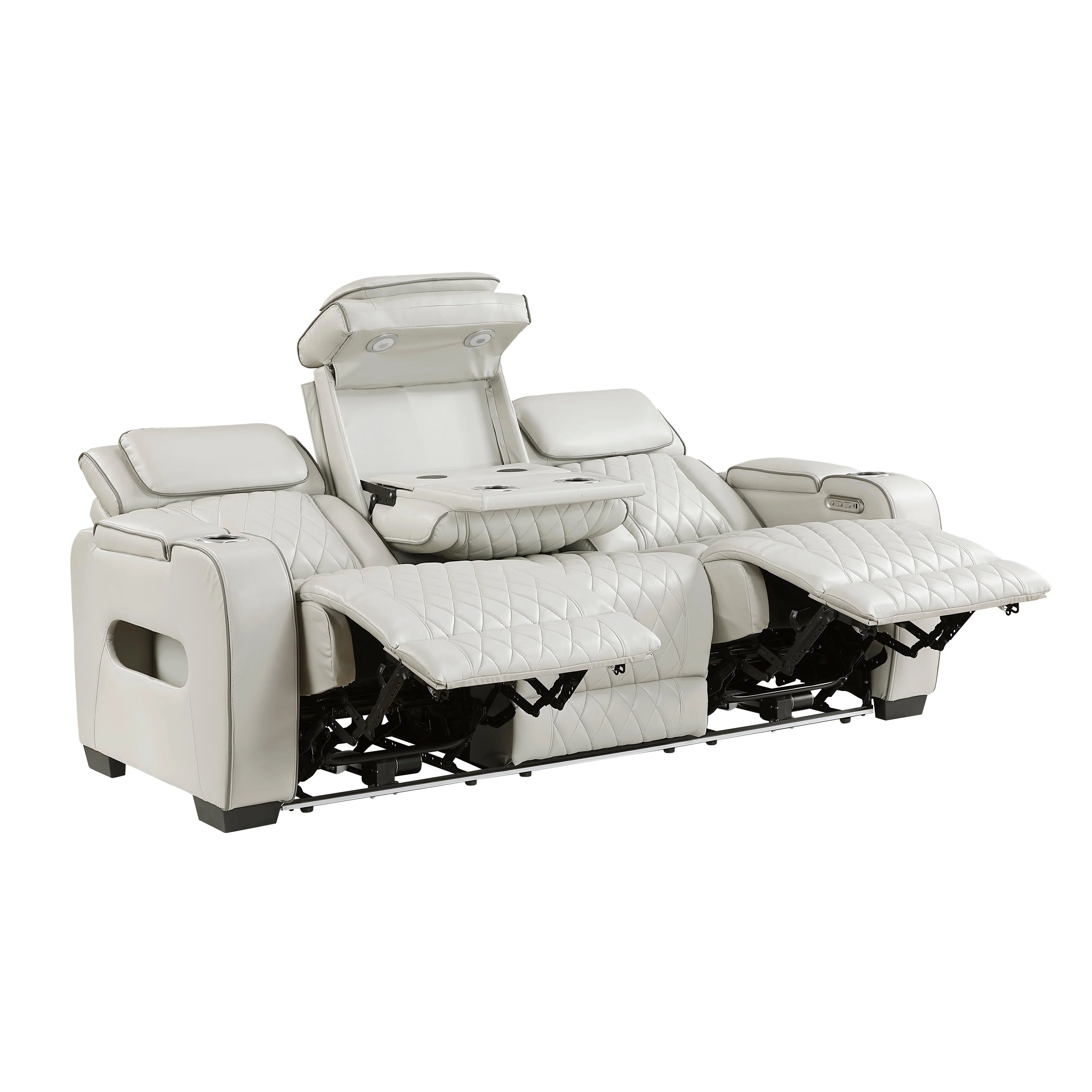 Fairway Taupe Power Double Reclining Living Room Set - Image 7