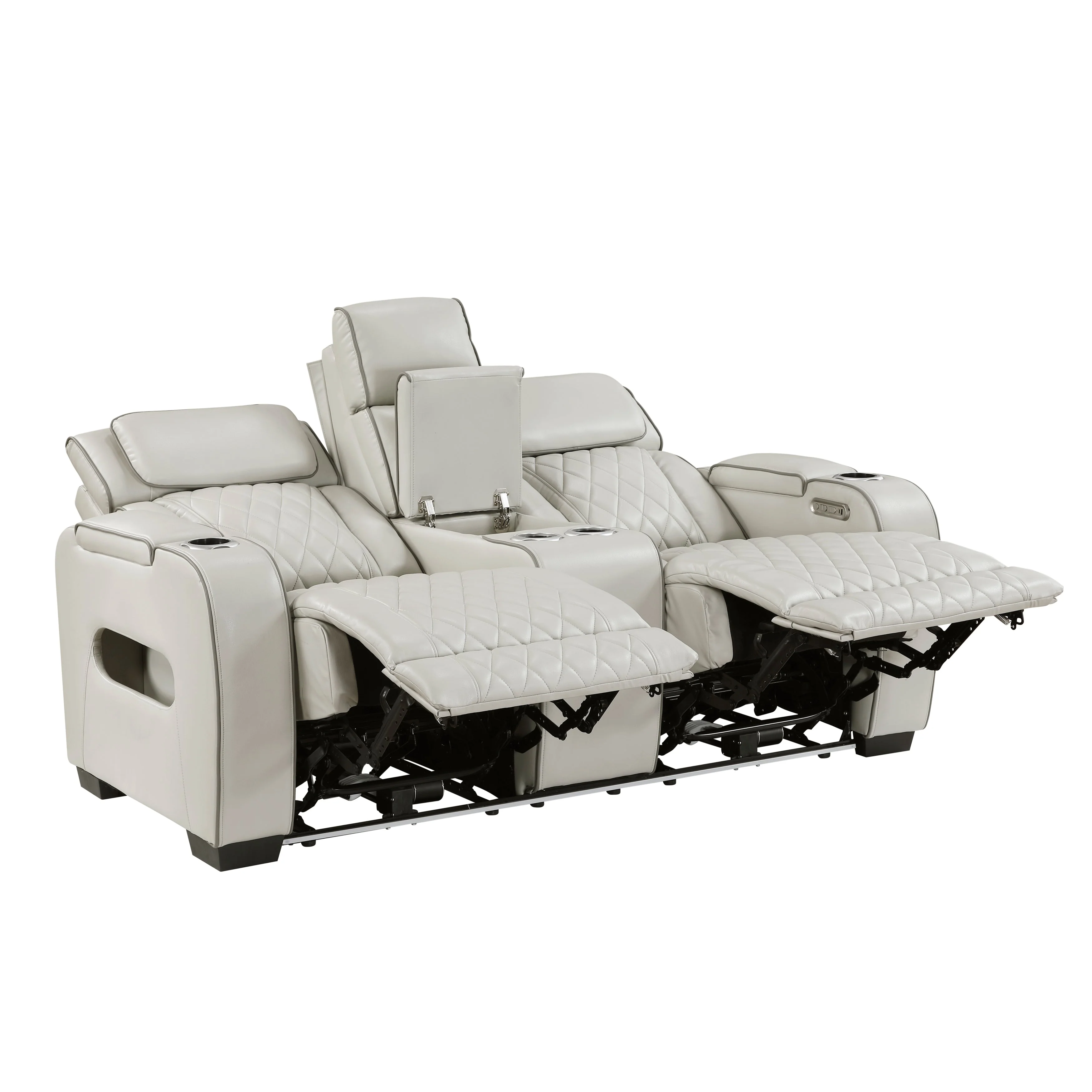 Fairway Taupe Power Double Reclining Loveseat with Center Console - Image 6