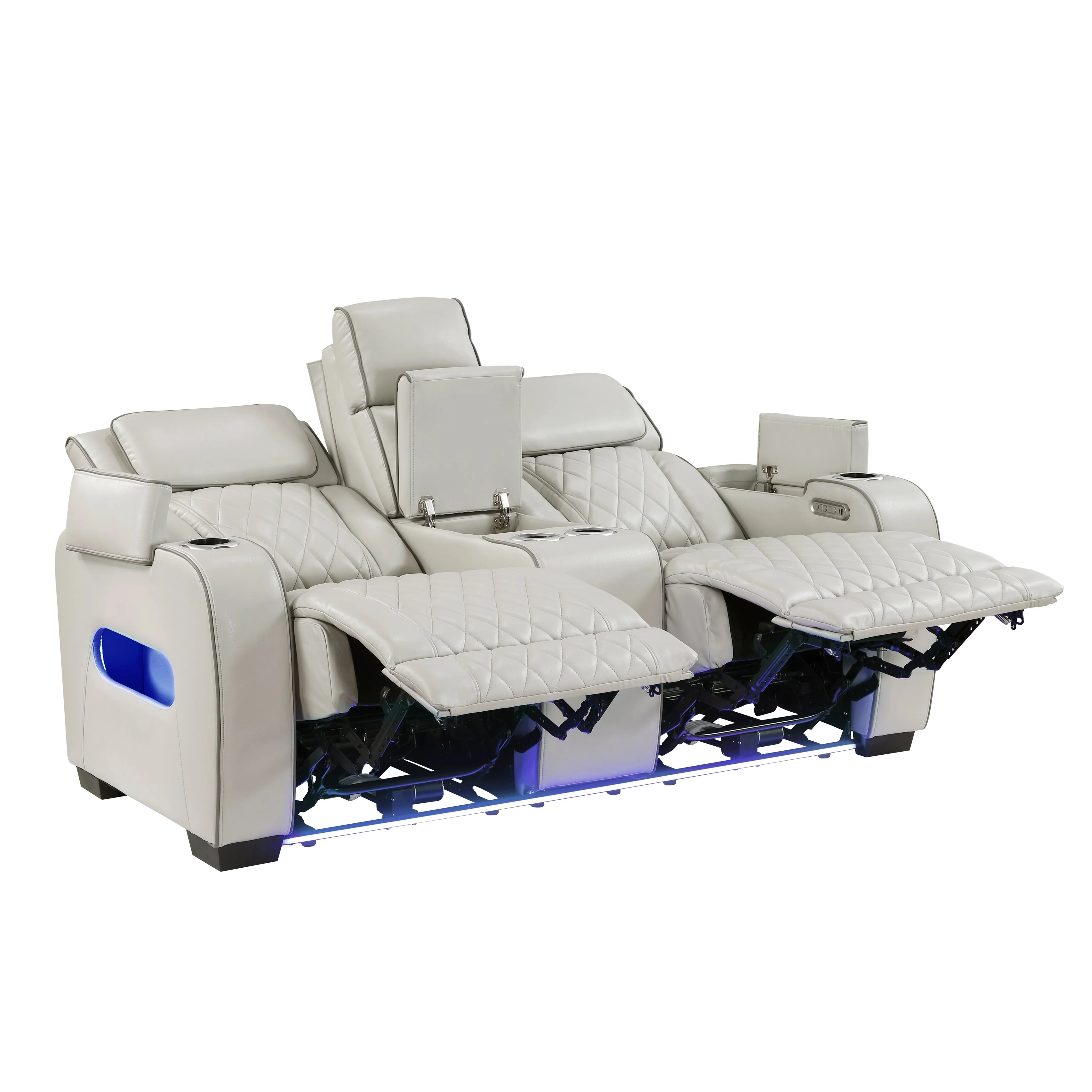 Fairway Taupe Power Double Reclining Loveseat with Center Console - Image 7