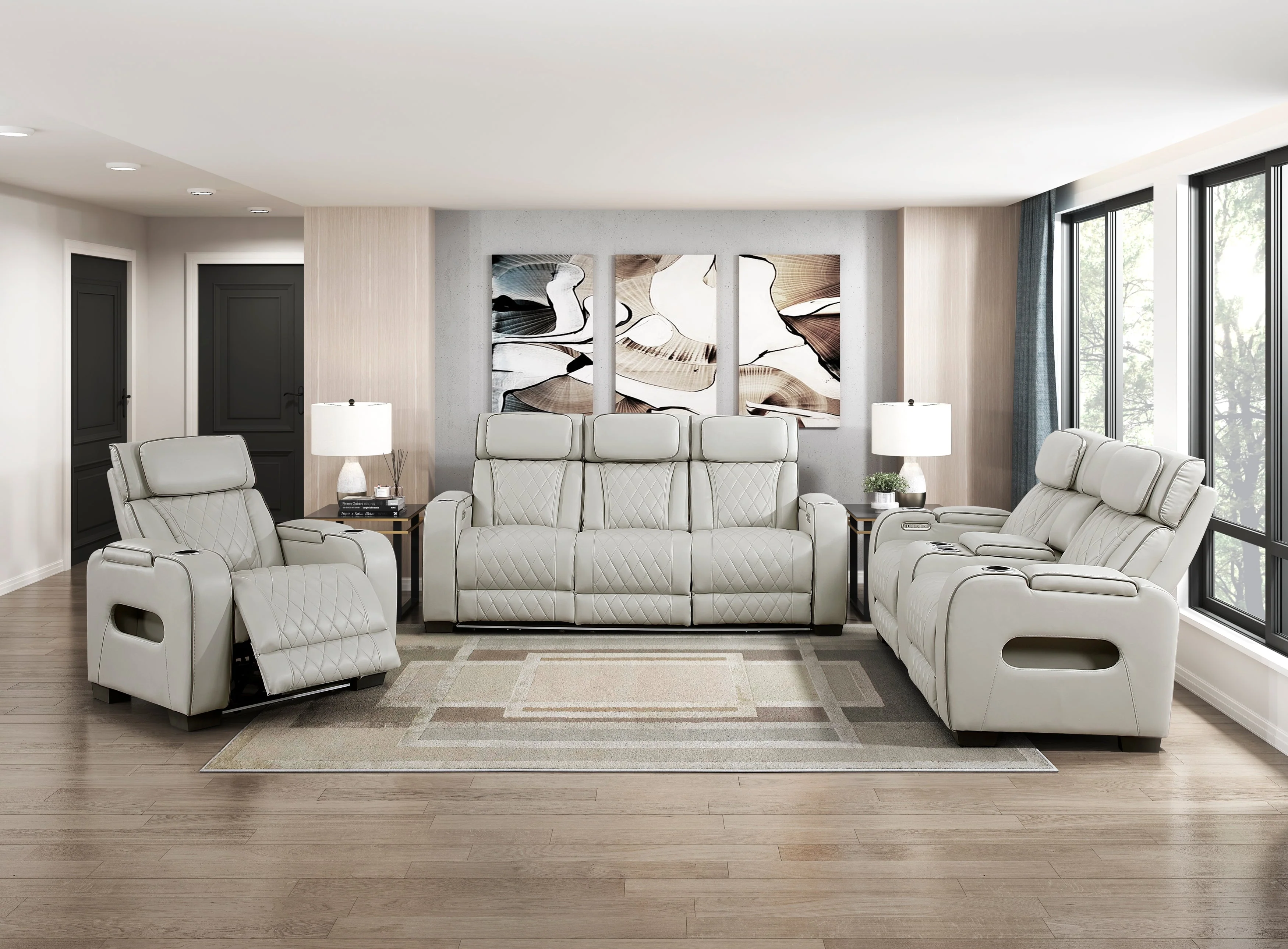 Fairway Taupe Power Double Reclining Sofa - Image 15