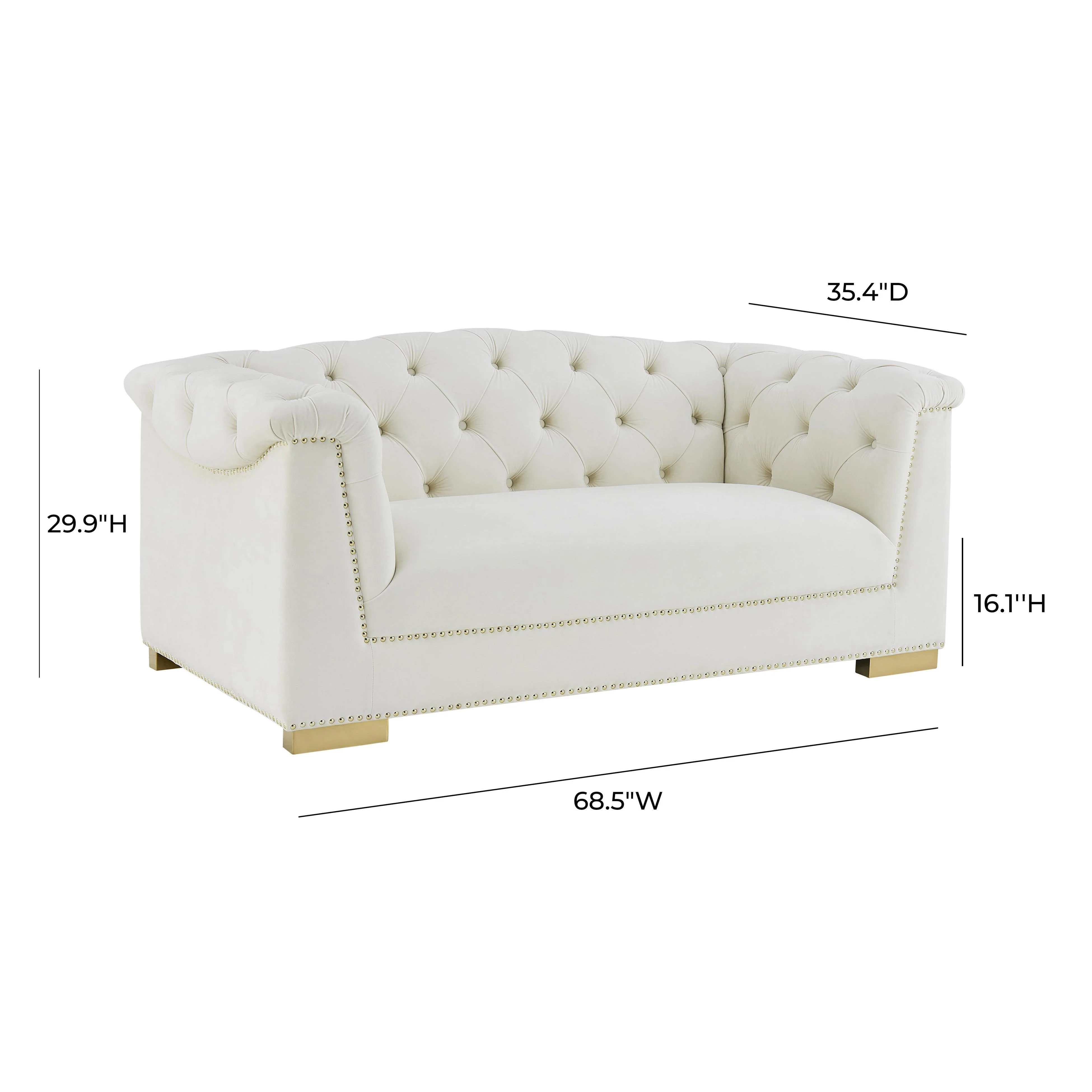 Farah Velvet Loveseat by Inspire Me! Home Decor - Image 7