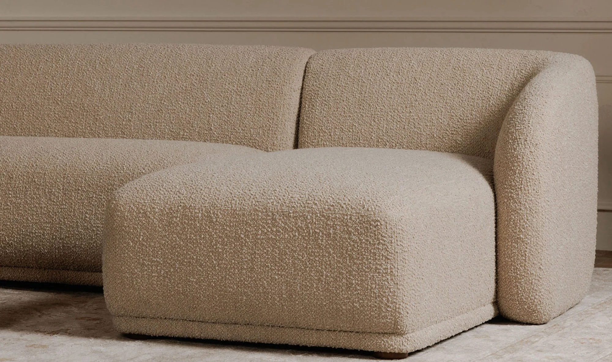 Faye Sectional Beige Boucle - Image 4