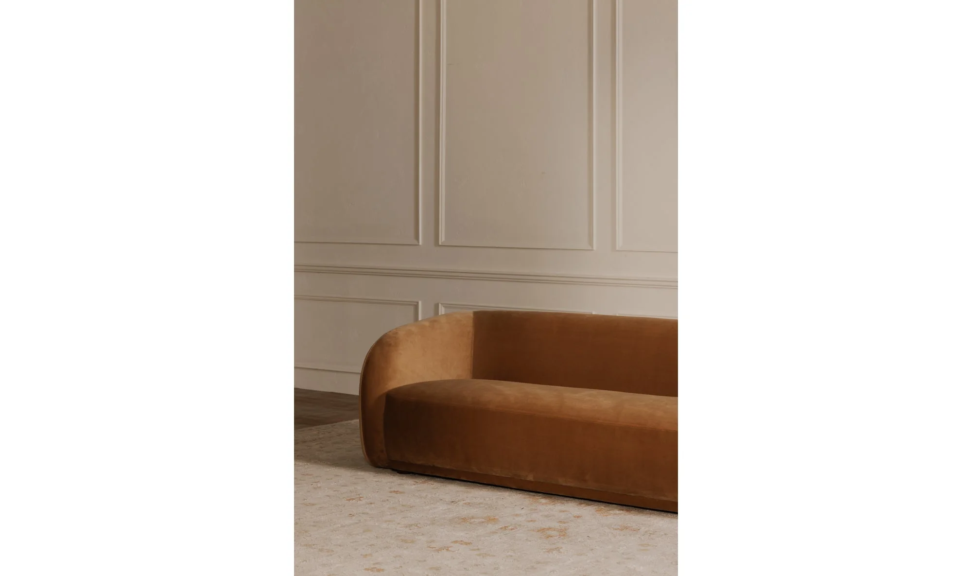 Faye Sofa Tan Faux Mohair - Image 4