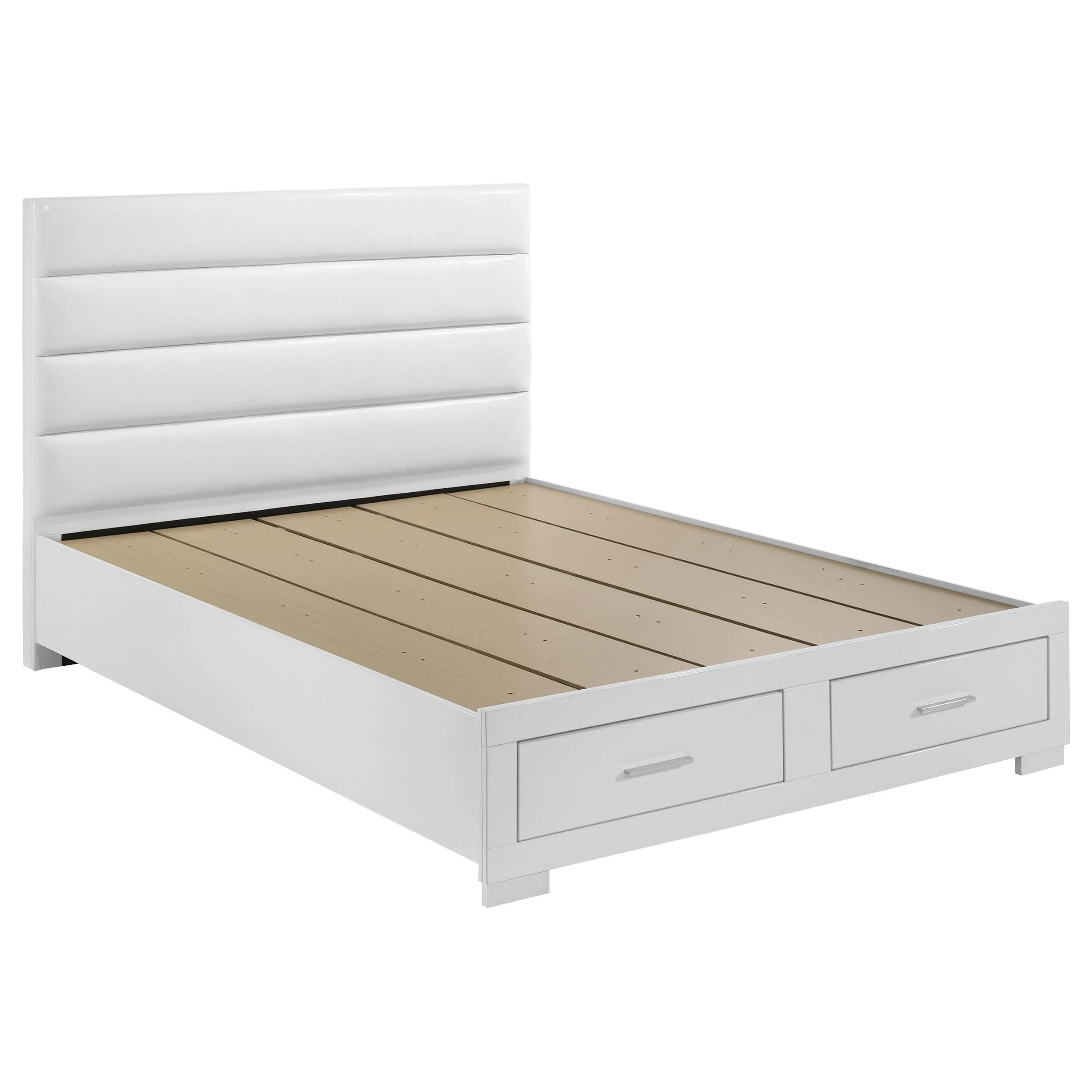 Felicity White High Gloss Queen Storage Bed - Image 4