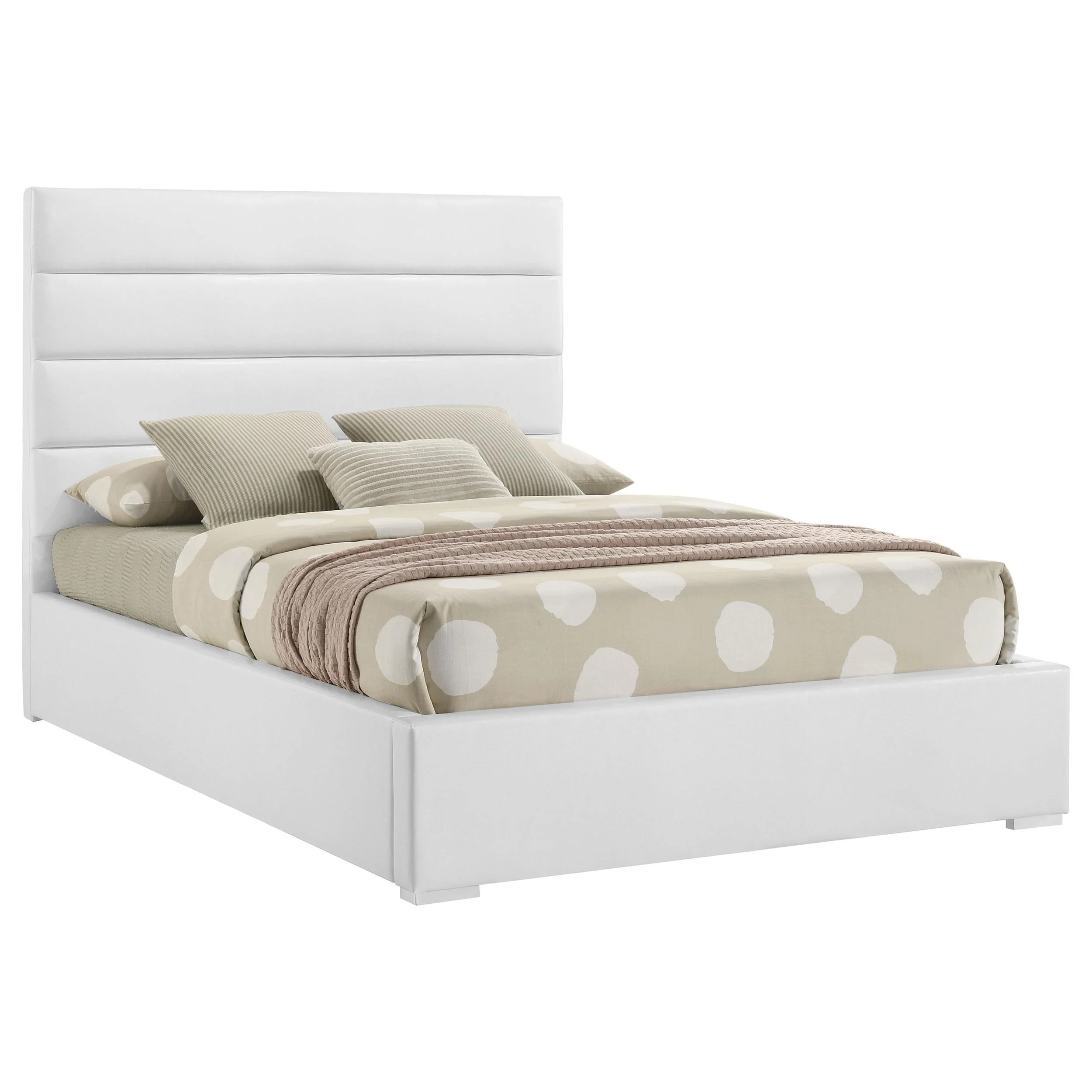 Felicity White Upholstered Full Platform Bed - Image 2