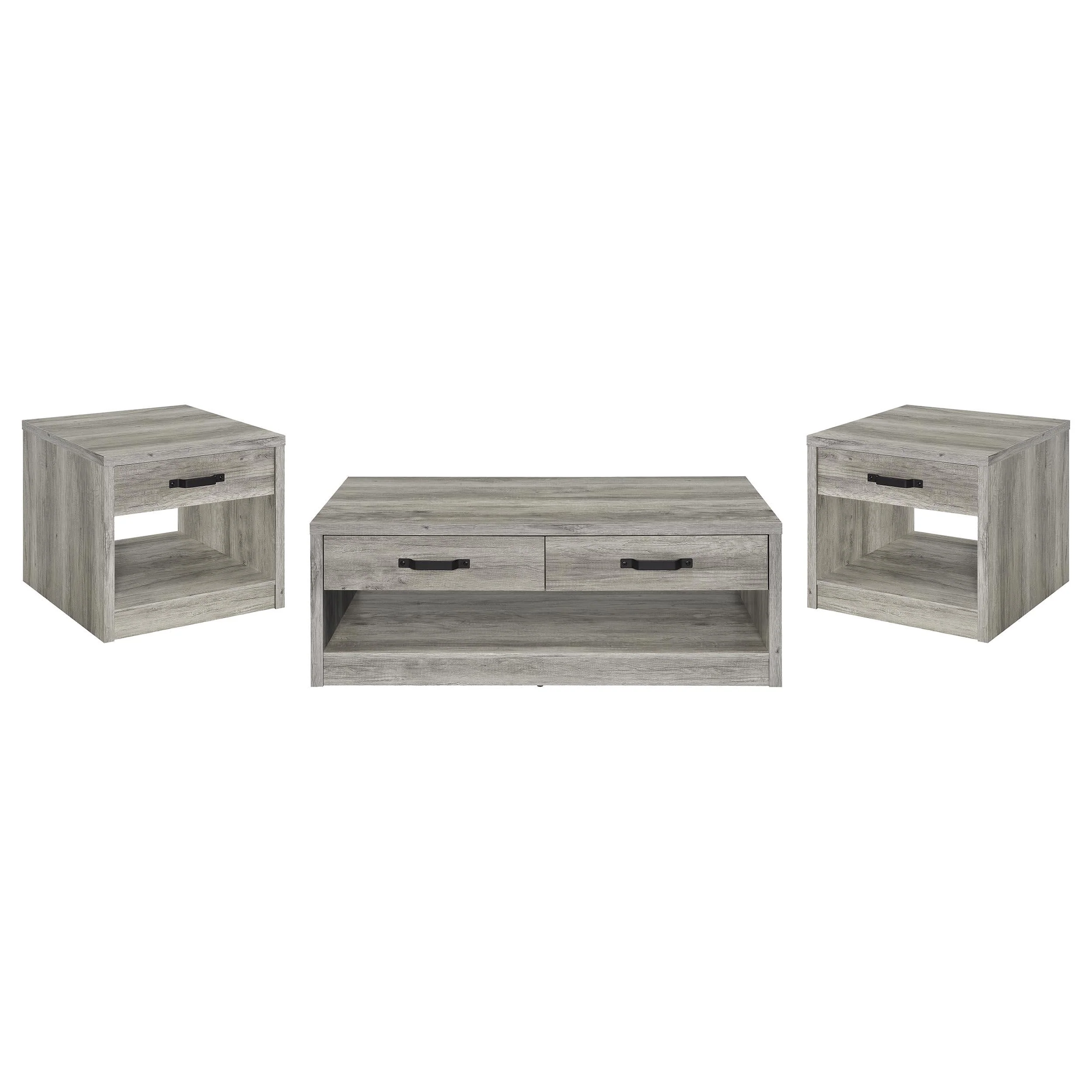 Felix Gray Driftwood 3-Piece Coffee and End Table Set - Image 2