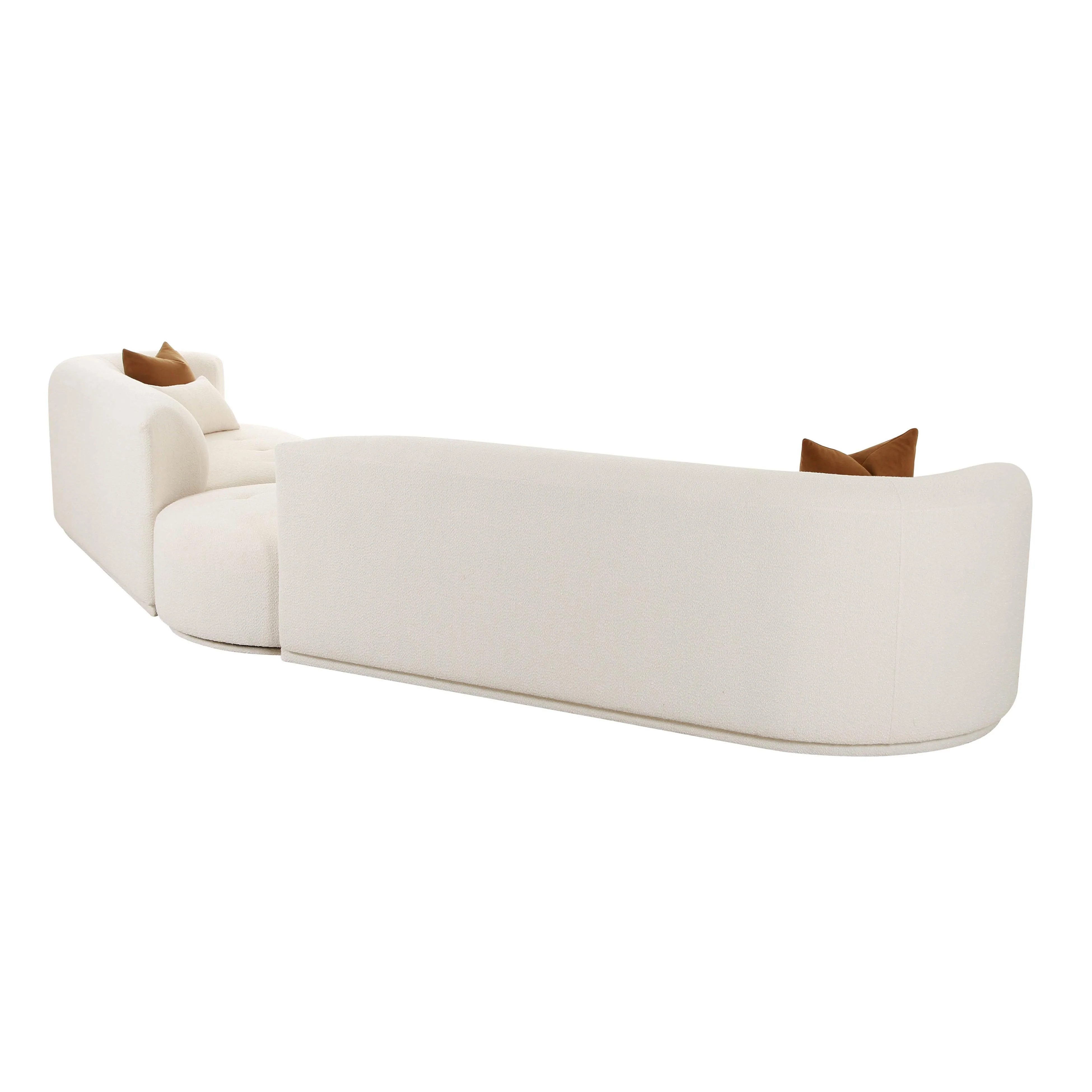 Fickle Cream Boucle 3-Piece Modular Sectional - Image 3