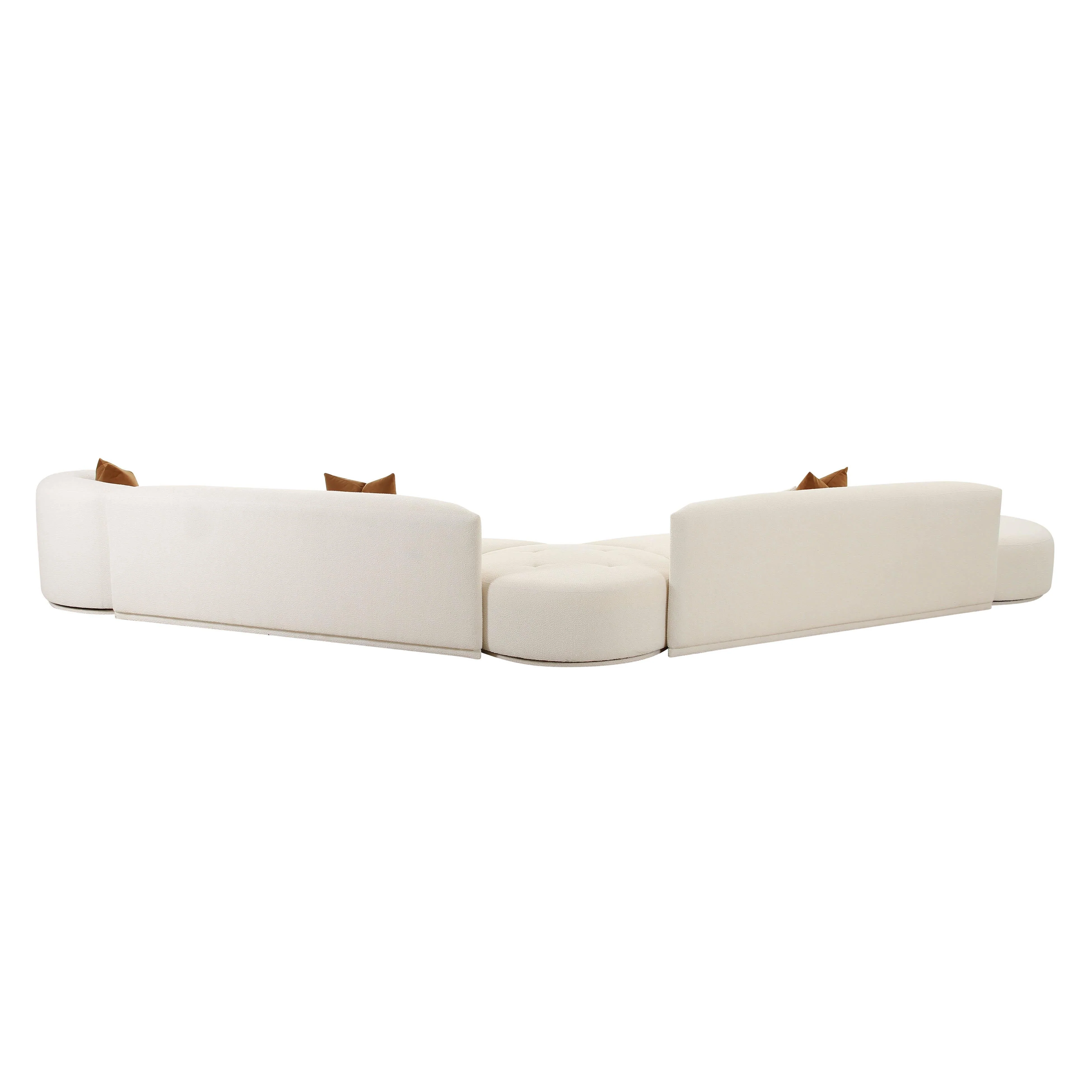 Fickle Cream Boucle 5-Piece Modular Chaise Sectional - Image 3