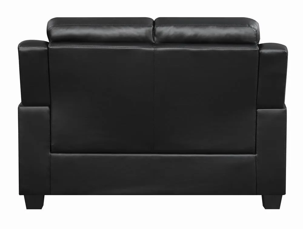 Finley Black Tufted Upholstered Loveseat - Image 4