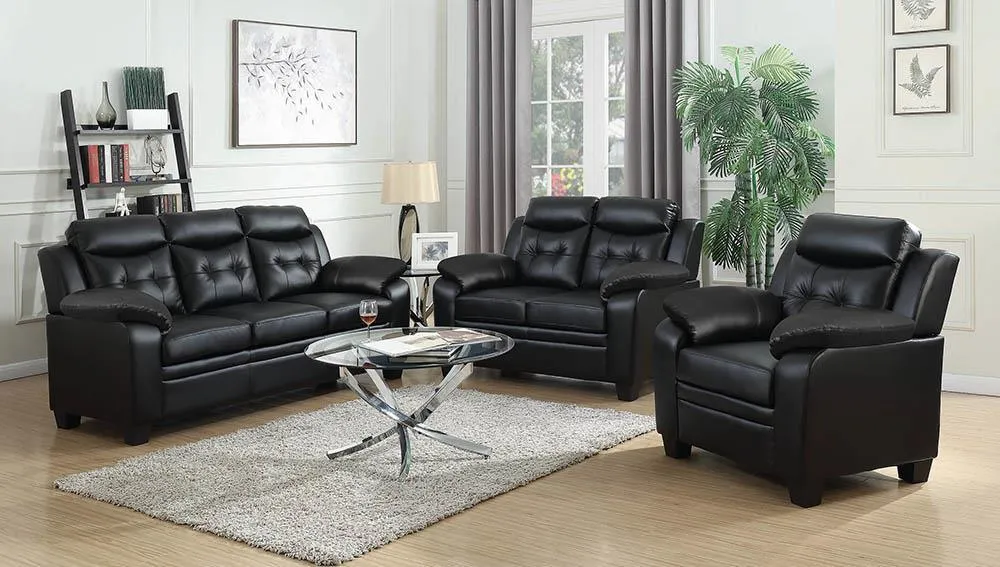 Finley Tufted Upholstered Chair Black - Image 6