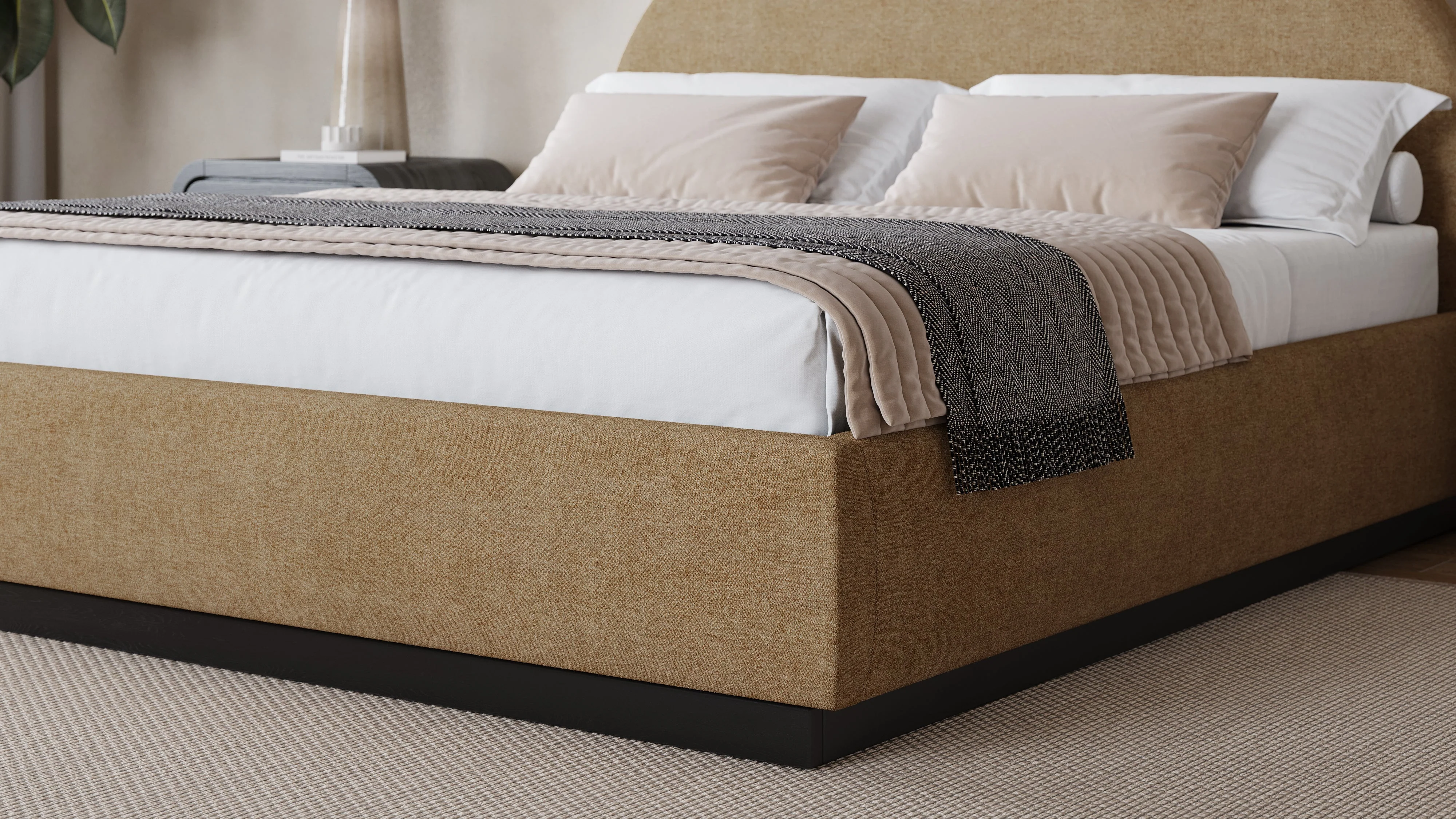 Flex Queen Upholstered Bed in Porcini Chenille - Image 3
