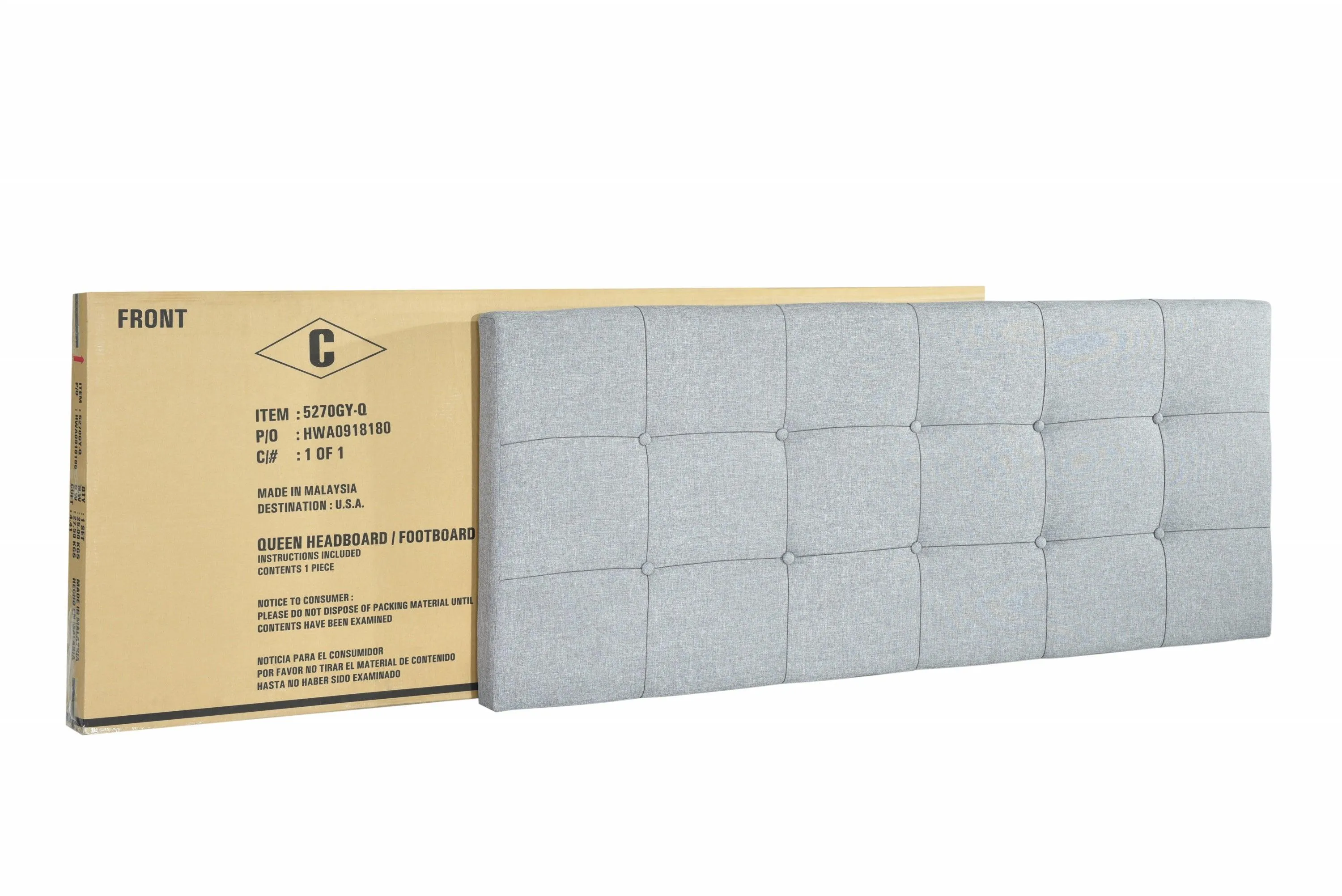 Florence Gray Queen Upholstered Bed - Image 7