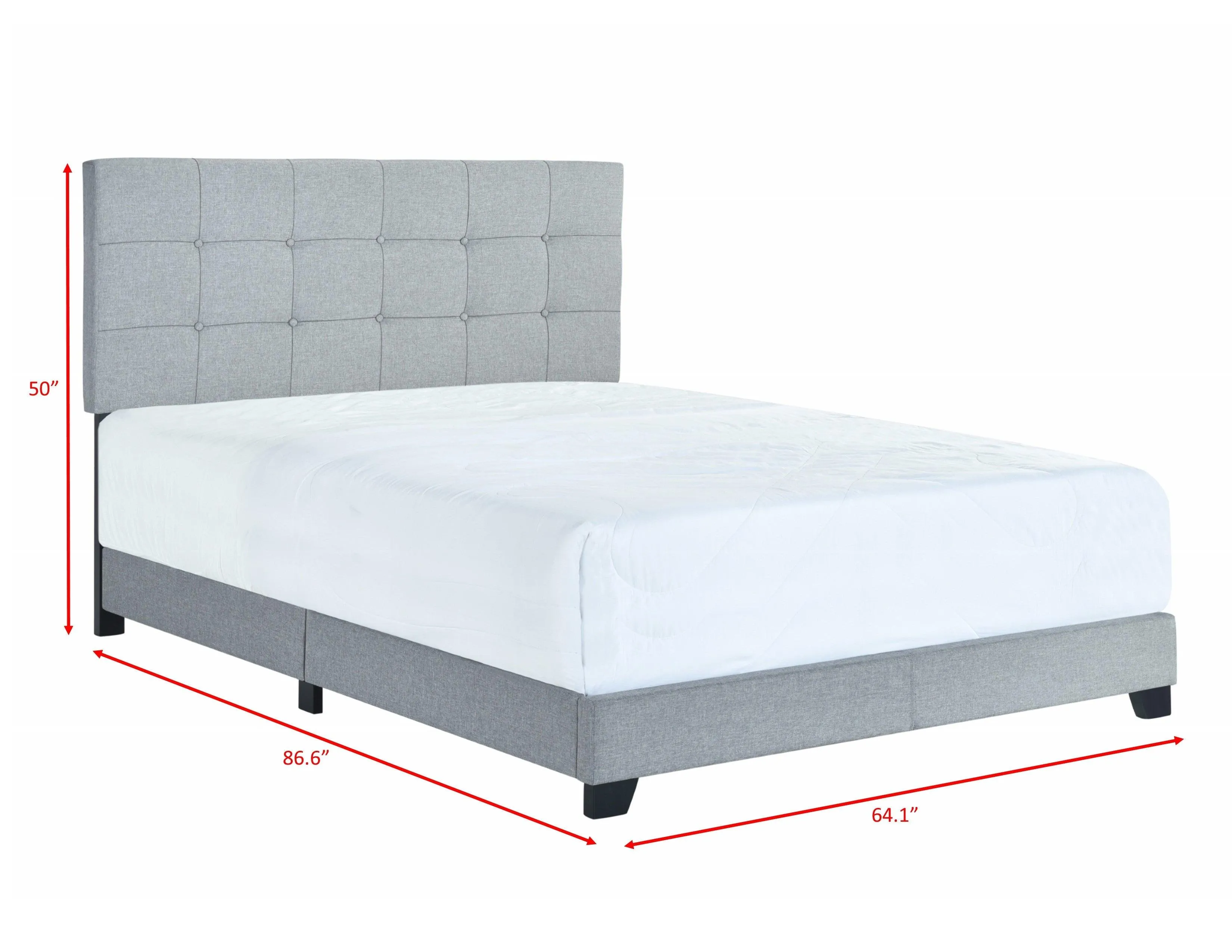 Florence Gray Queen Upholstered Bed - Image 9