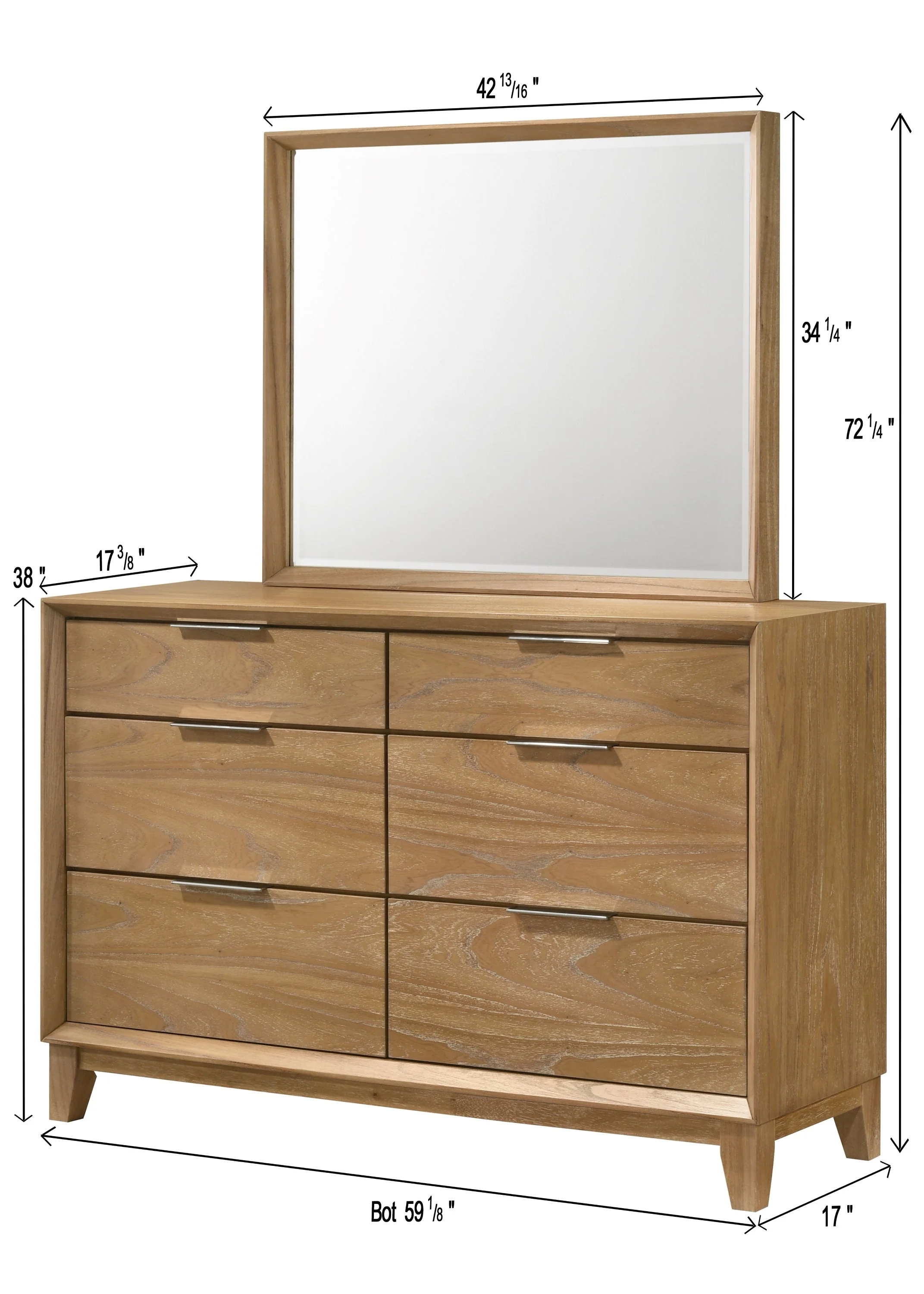 Florian Natural Upholstered Storage Platform Bedroom Set - Image 10