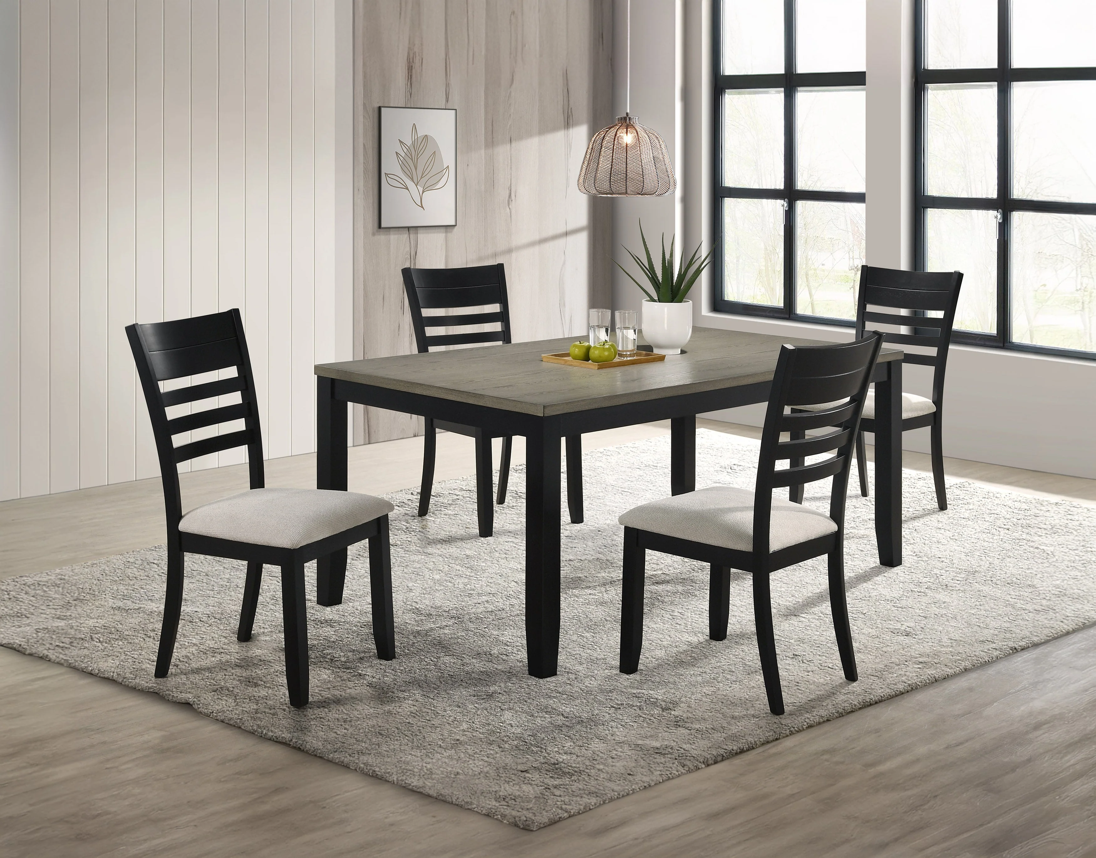 Folio Black and Neutral Dining Set