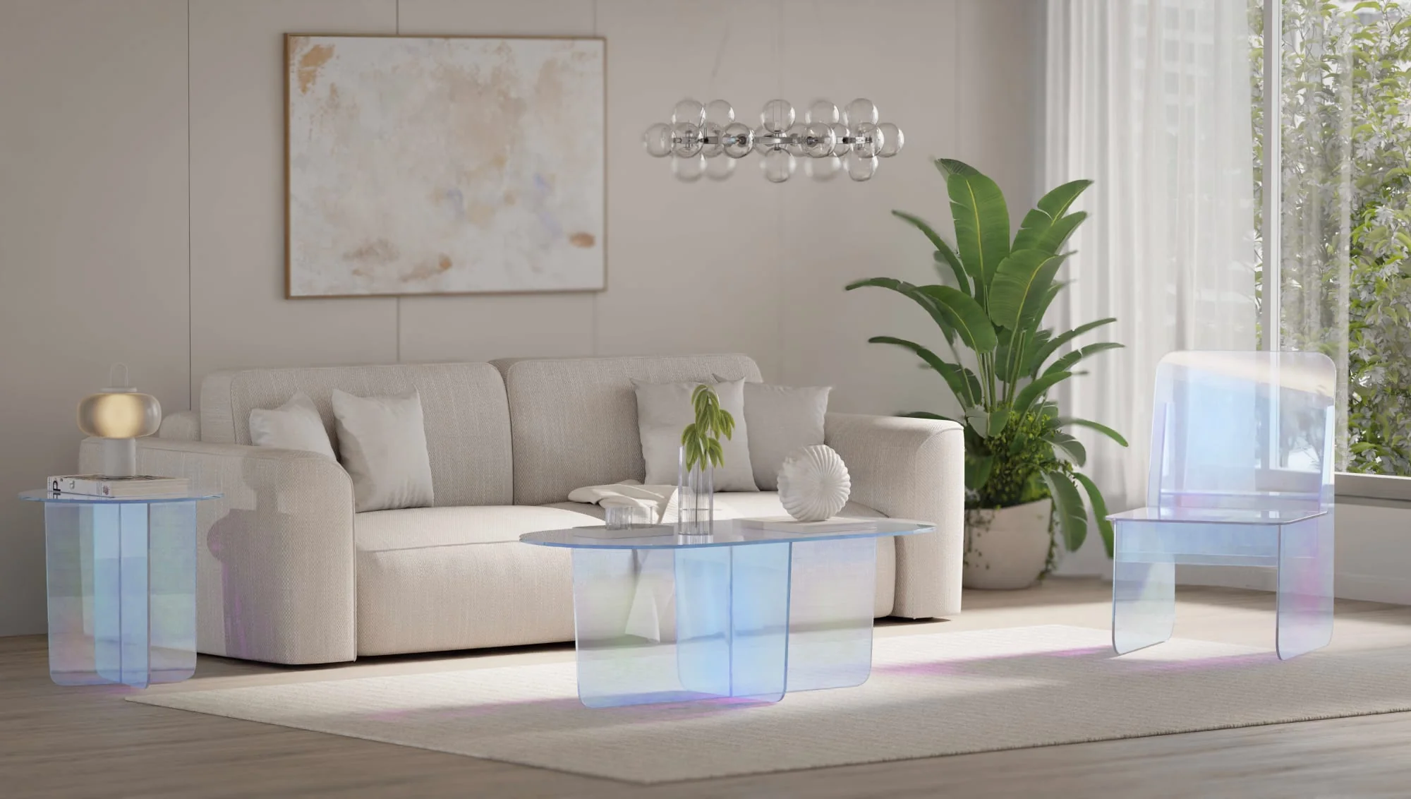 Fomo Iridescent Glass Coffee Table - Image 8