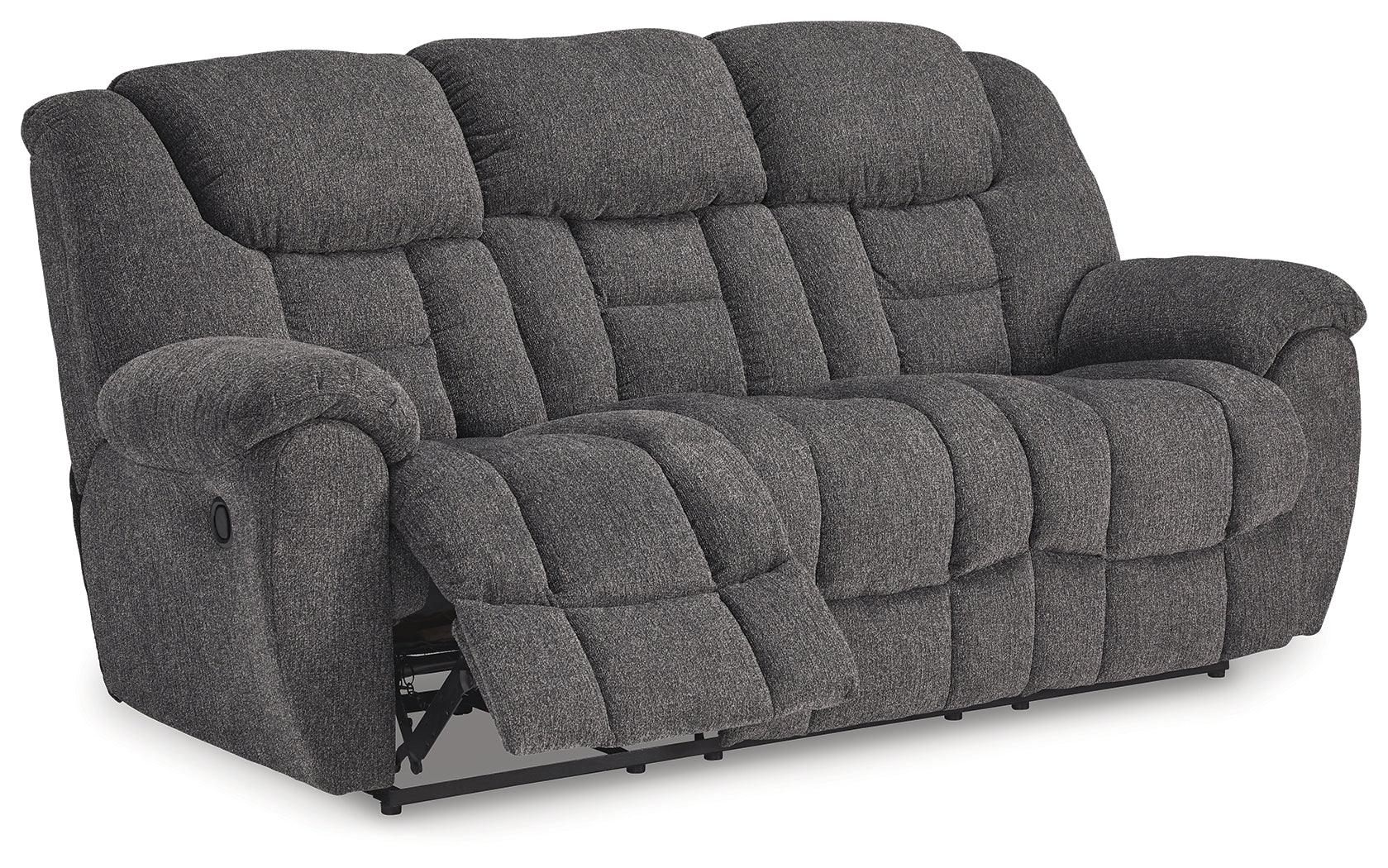 Foreside Charcoal Performance Fabric Manual Sofa - Image 3