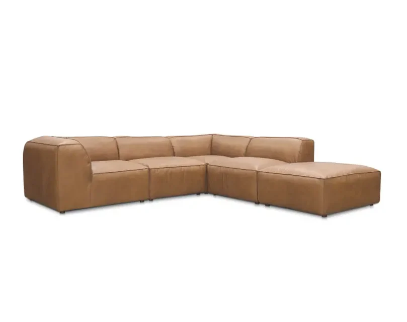 Form Classic L-Shaped Modular Sectional Sonoran Tan Leather - Image 2