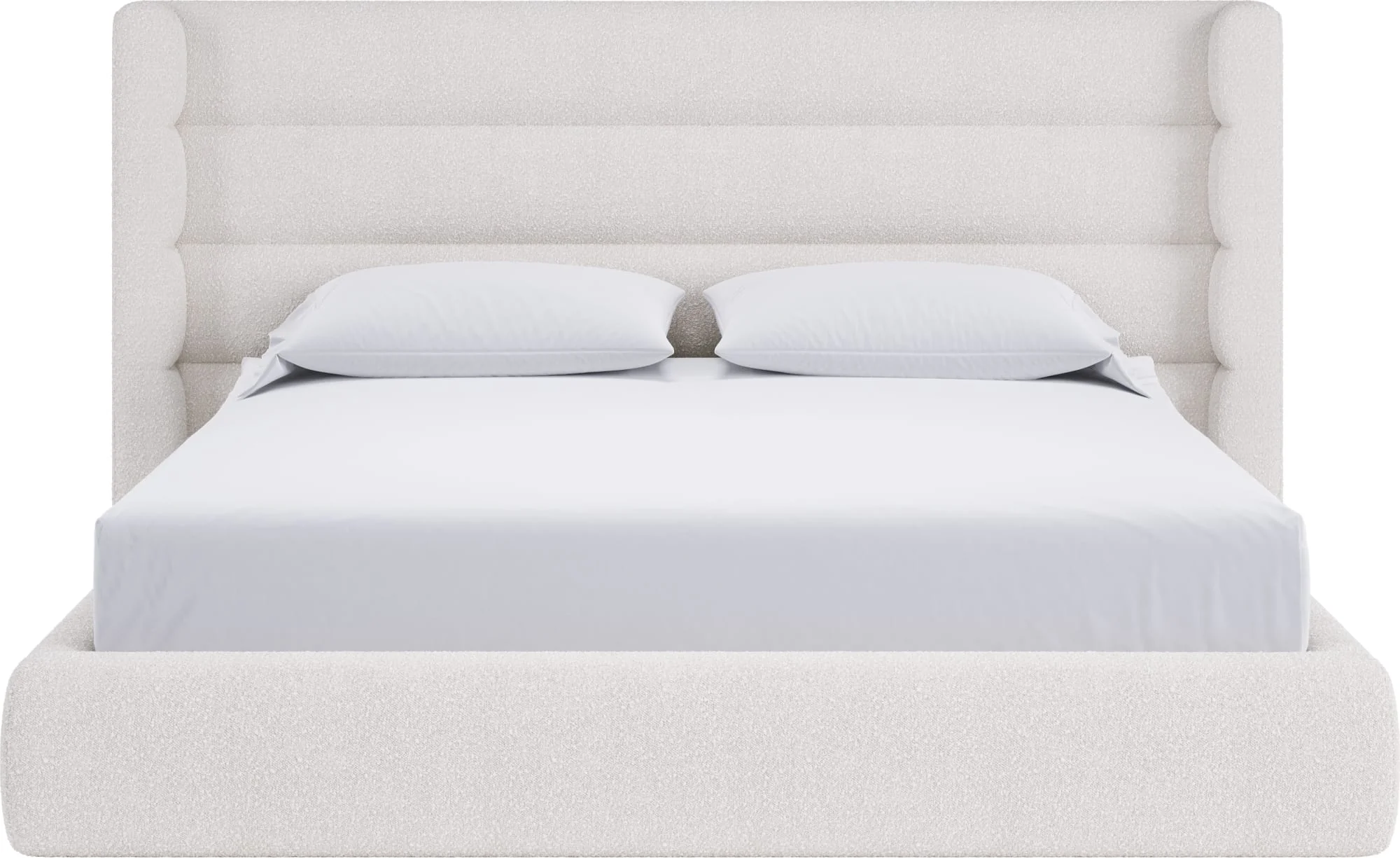 Formosa Frank Cottage Cheese Full Wingback Upholstered Platform Bed - Image 6