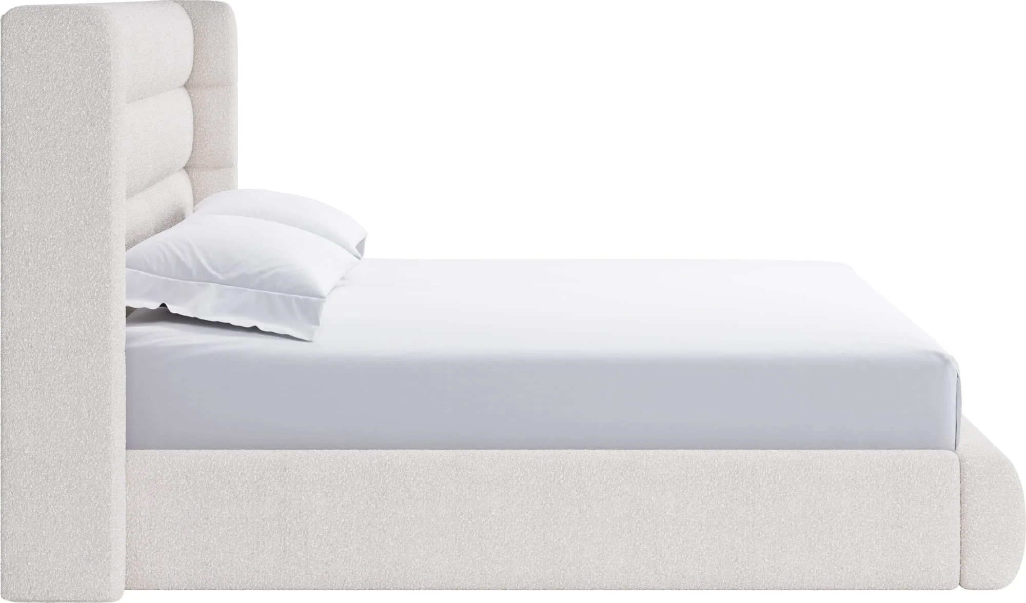 Formosa Frank Cottage Cheese Full Wingback Upholstered Platform Bed - Image 8