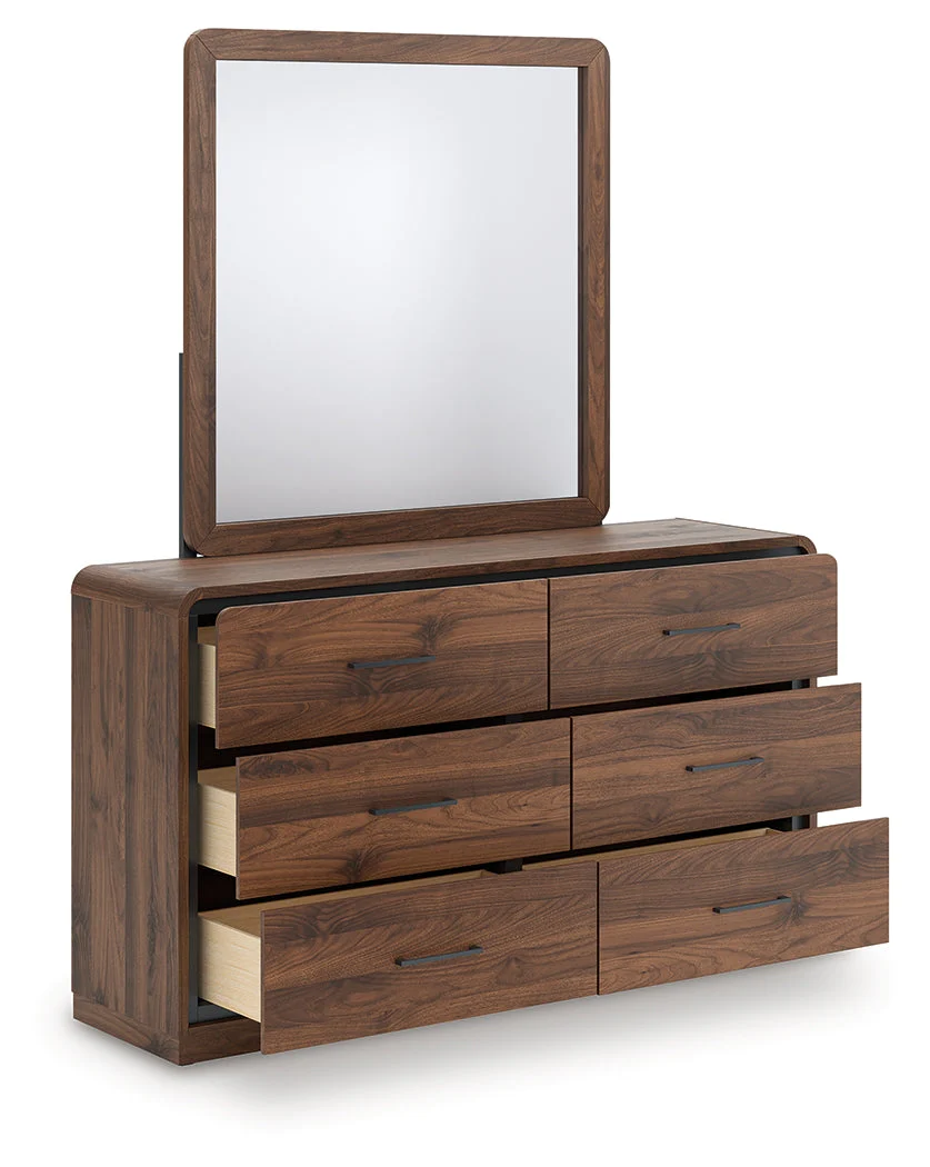 Fortlorn Walnut Brown Dresser and Mirror - Image 4