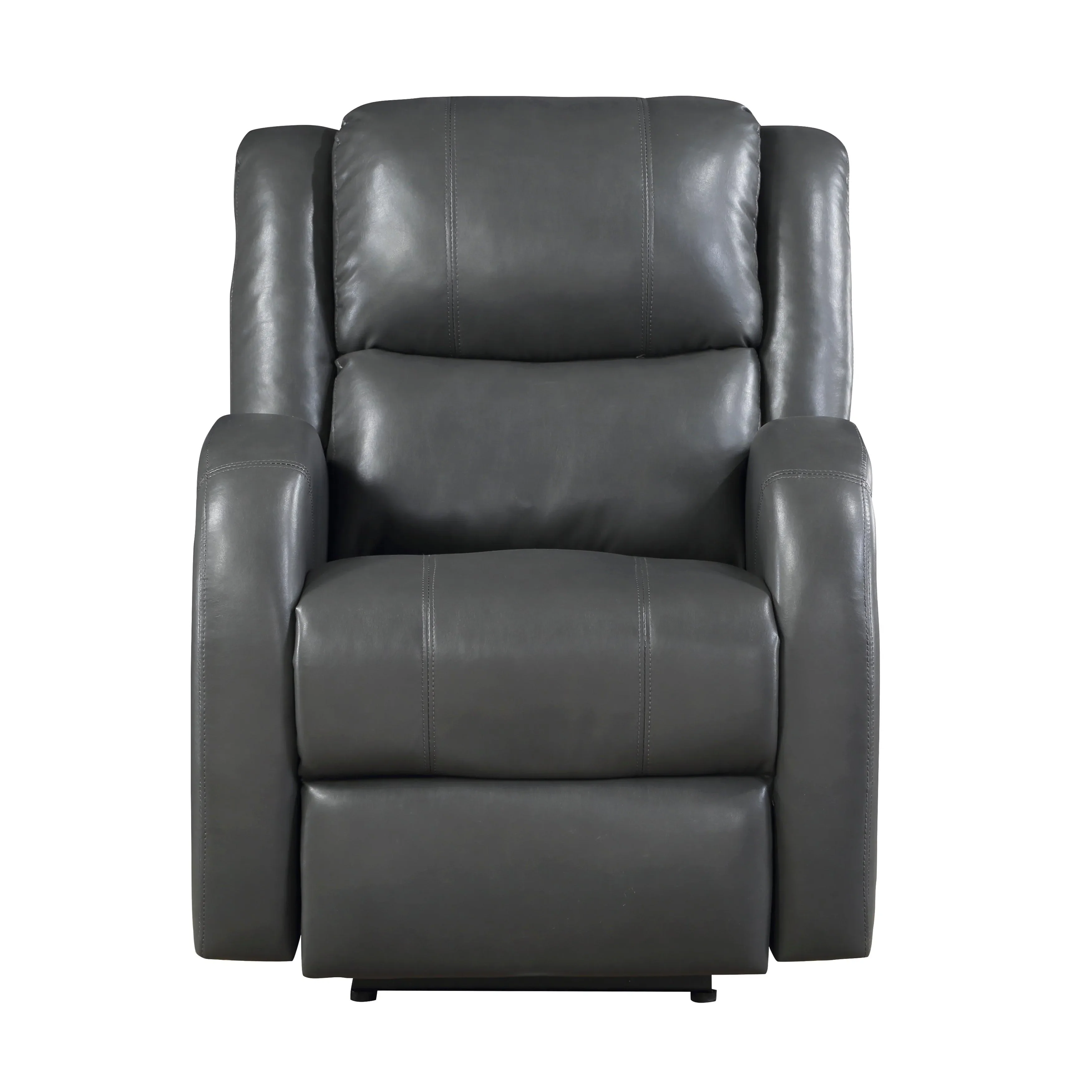 Foxcroft Gray Faux Leather Power Reclining Chair - Image 7