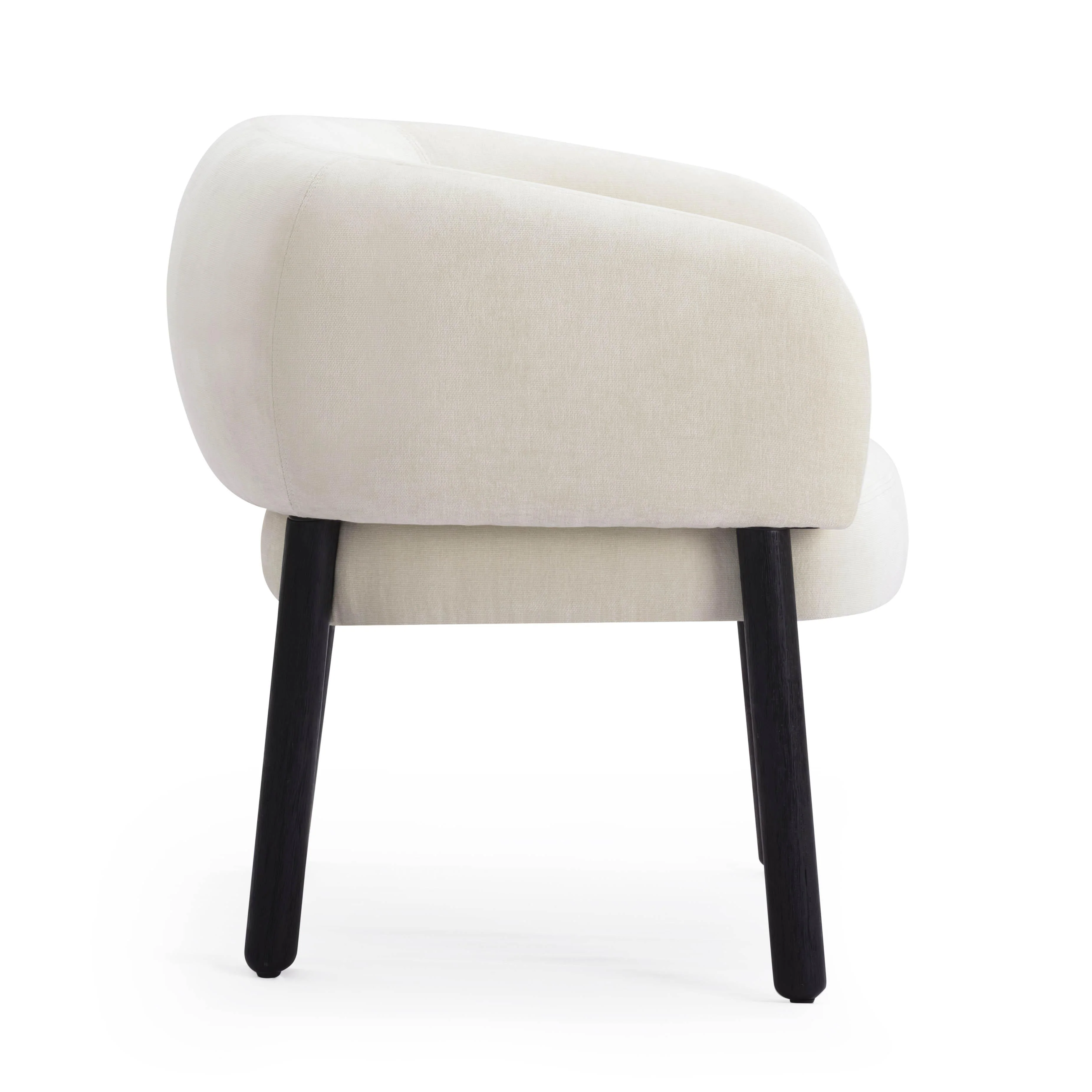 Foxy Cream Performance Basketweave Chenille Accent Chair - Image 3