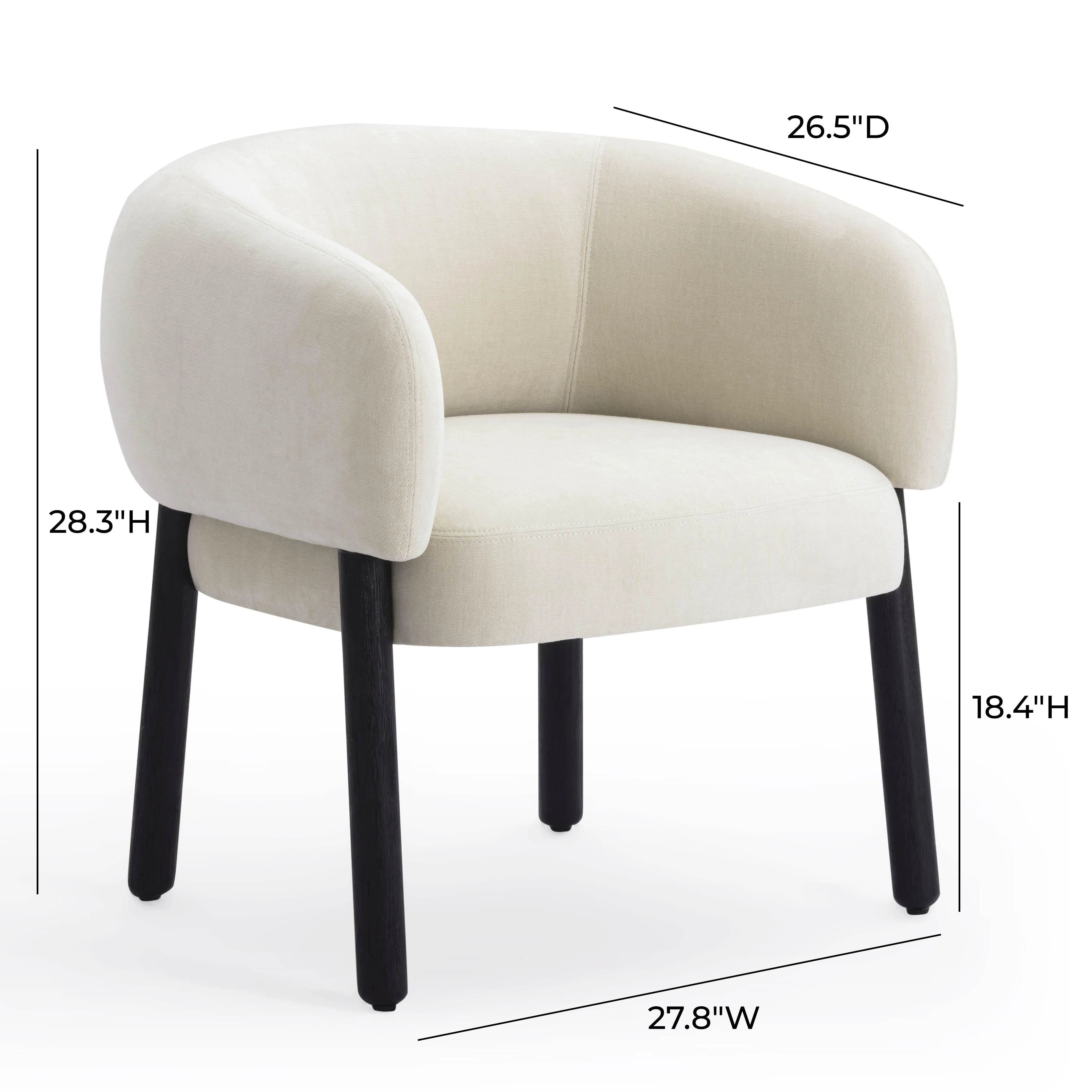 Foxy Cream Performance Basketweave Chenille Accent Chair - Image 6