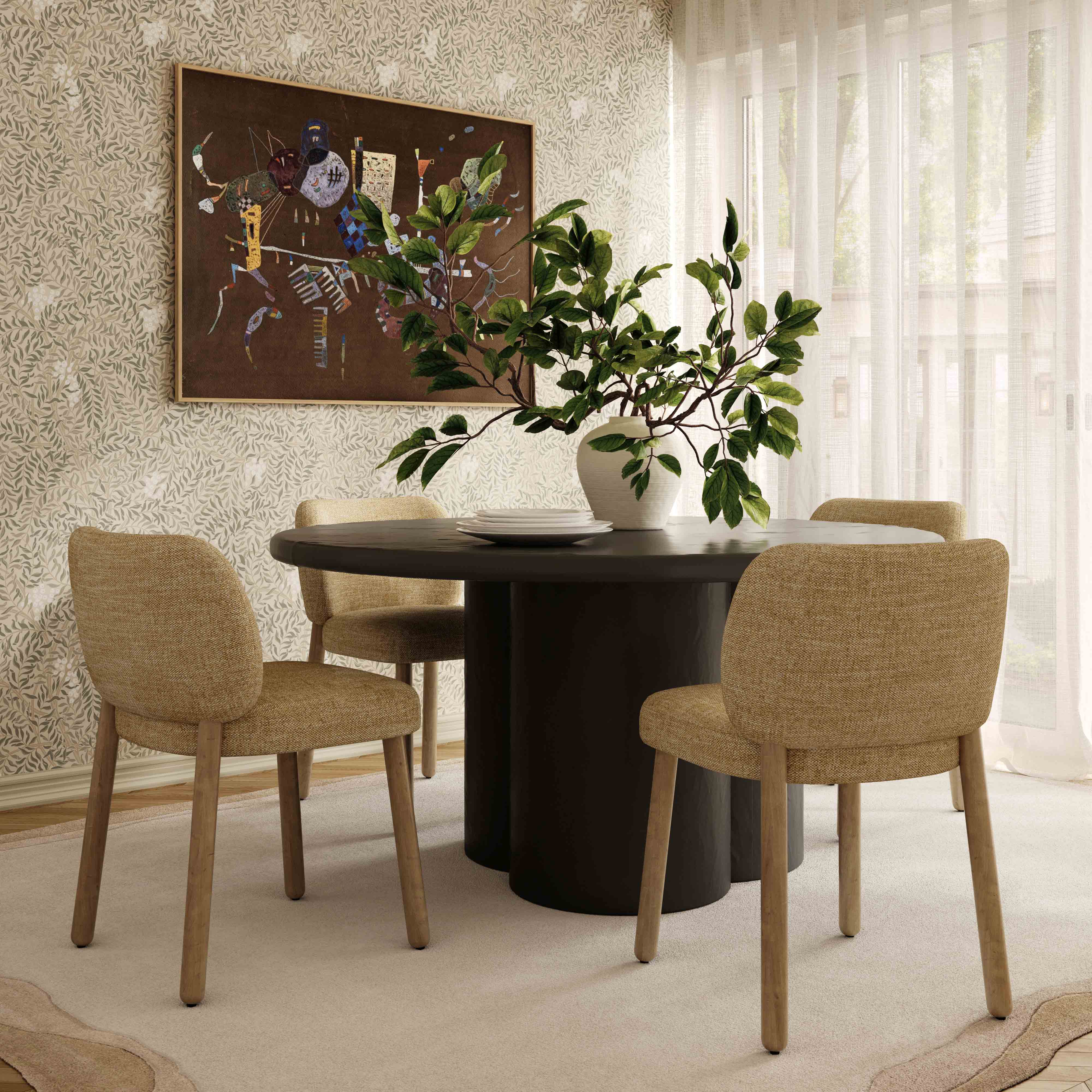Foxy Textured Fabric Dining Chair - Image 2