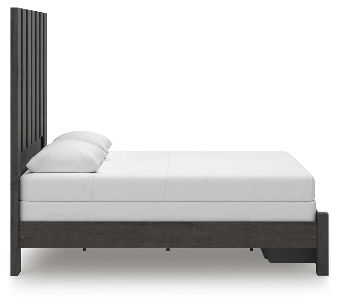 Fraluna Charcoal Queen Panel Storage Bed - Image 9