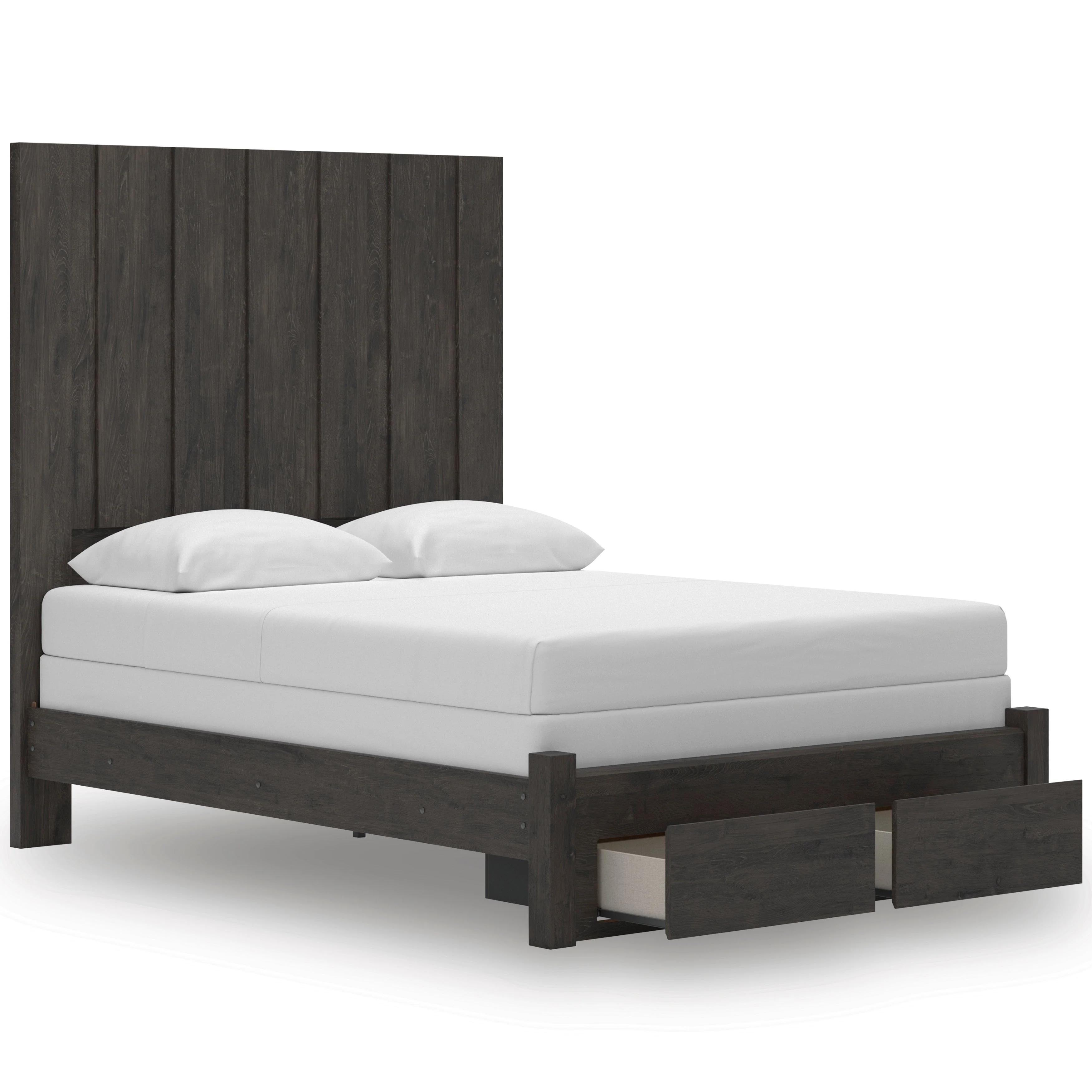 Fraluna Charcoal Storage Panel Bedroom Set with 2 Footboard Drawers - Image 10