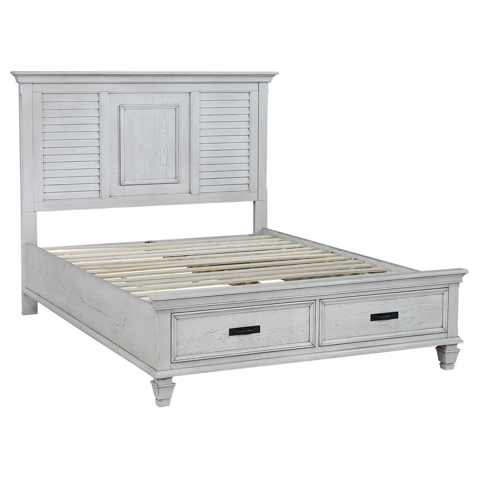 Franco Antique White Eastern King Storage Bed - Image 5