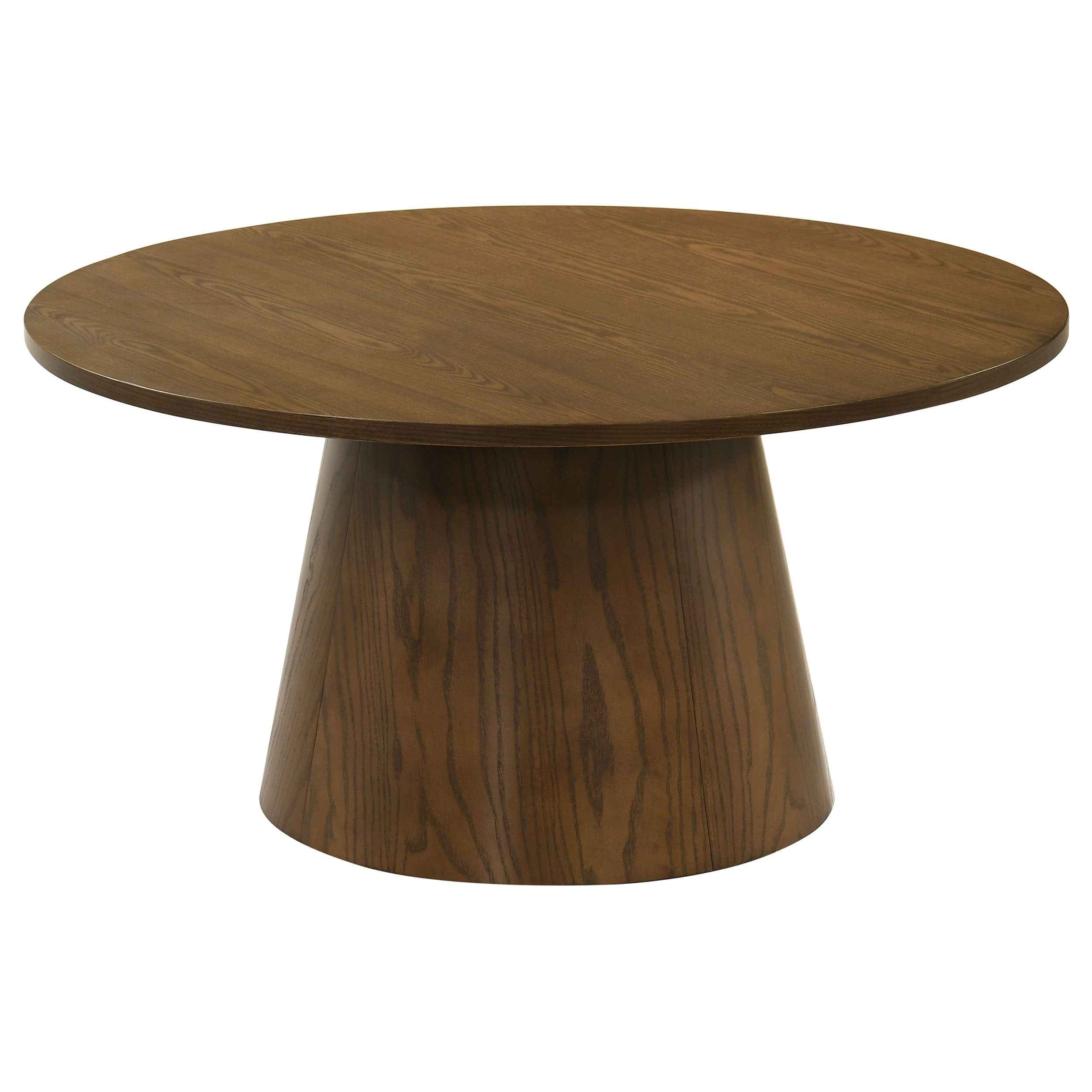 Franklin Dark Brown 36-inch Round Pedestal Coffee Table - Image 2