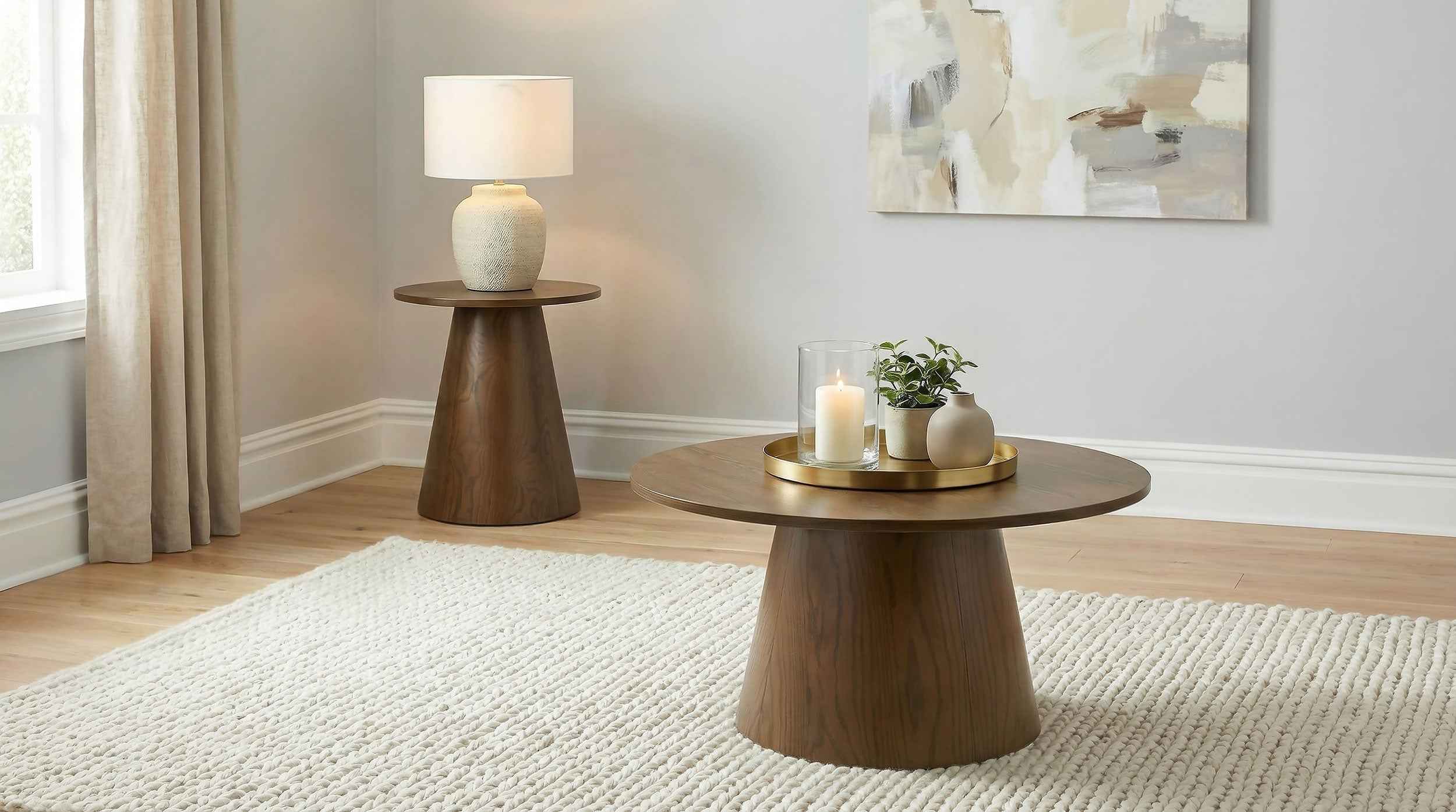 Franklin Dark Brown 36-inch Round Pedestal Coffee Table - Image 7