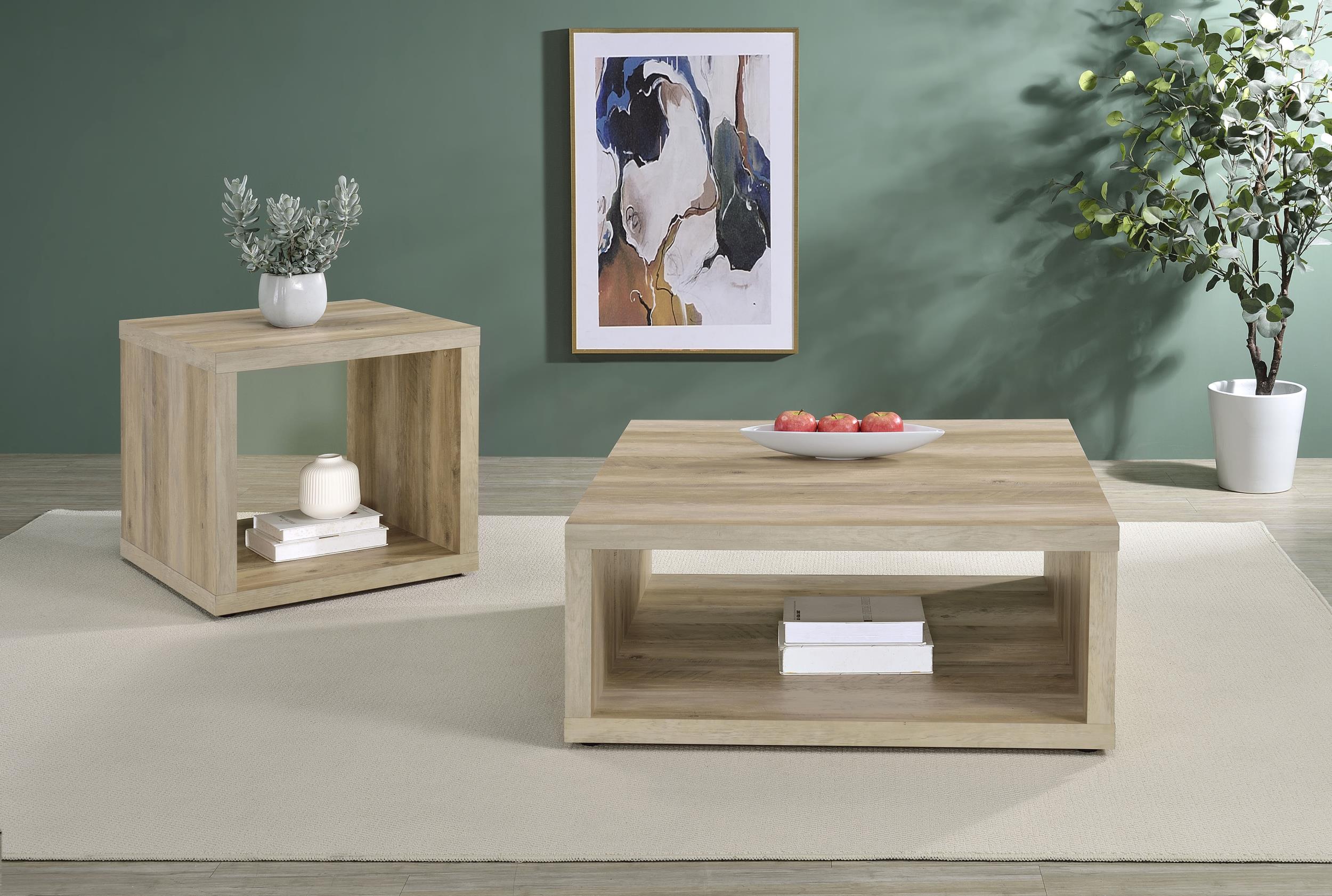 Frisco Distressed Pine 2-Piece Coffee and End Table Set