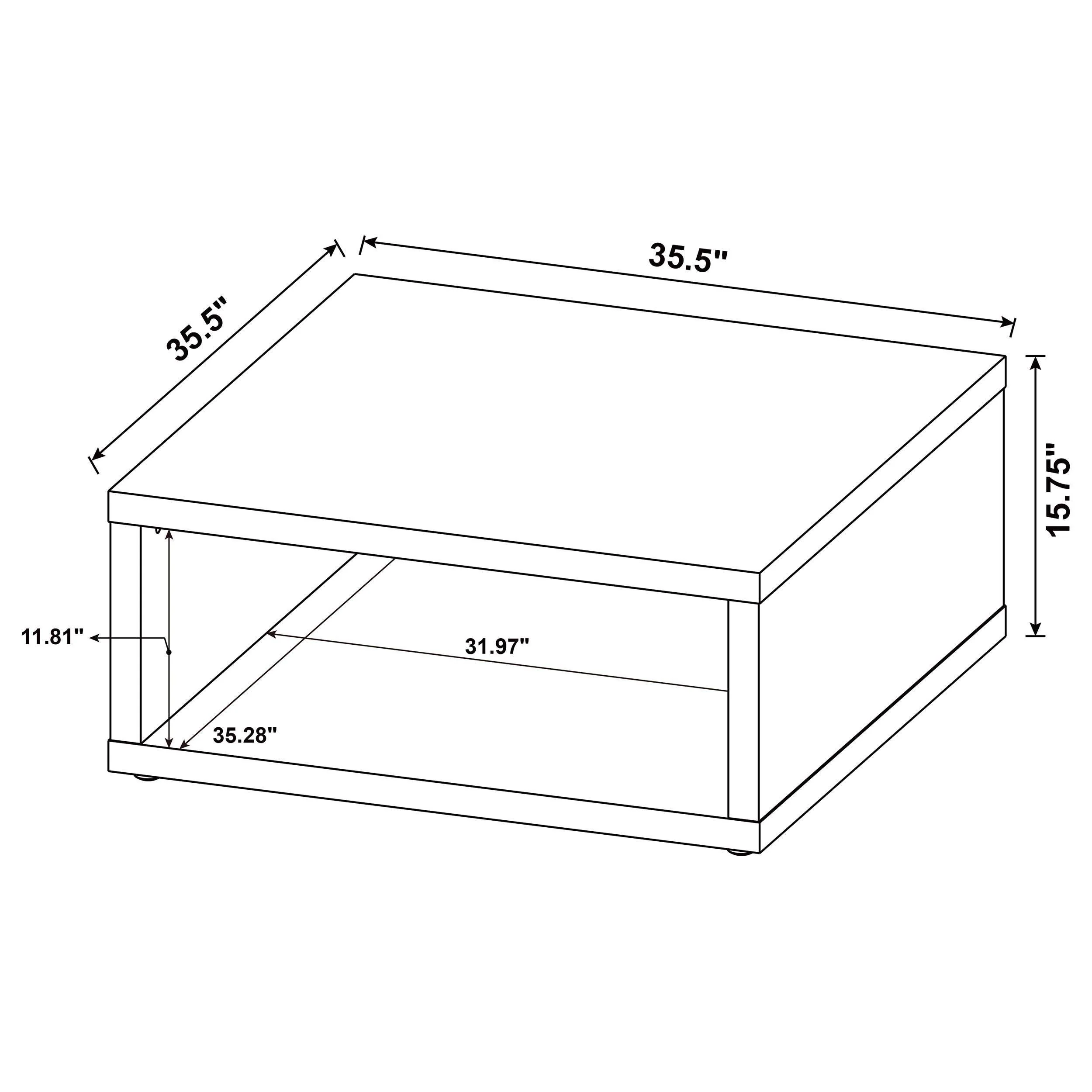 Frisco Square Engineered Wood Coffee Table Distressed Pine - Image 9