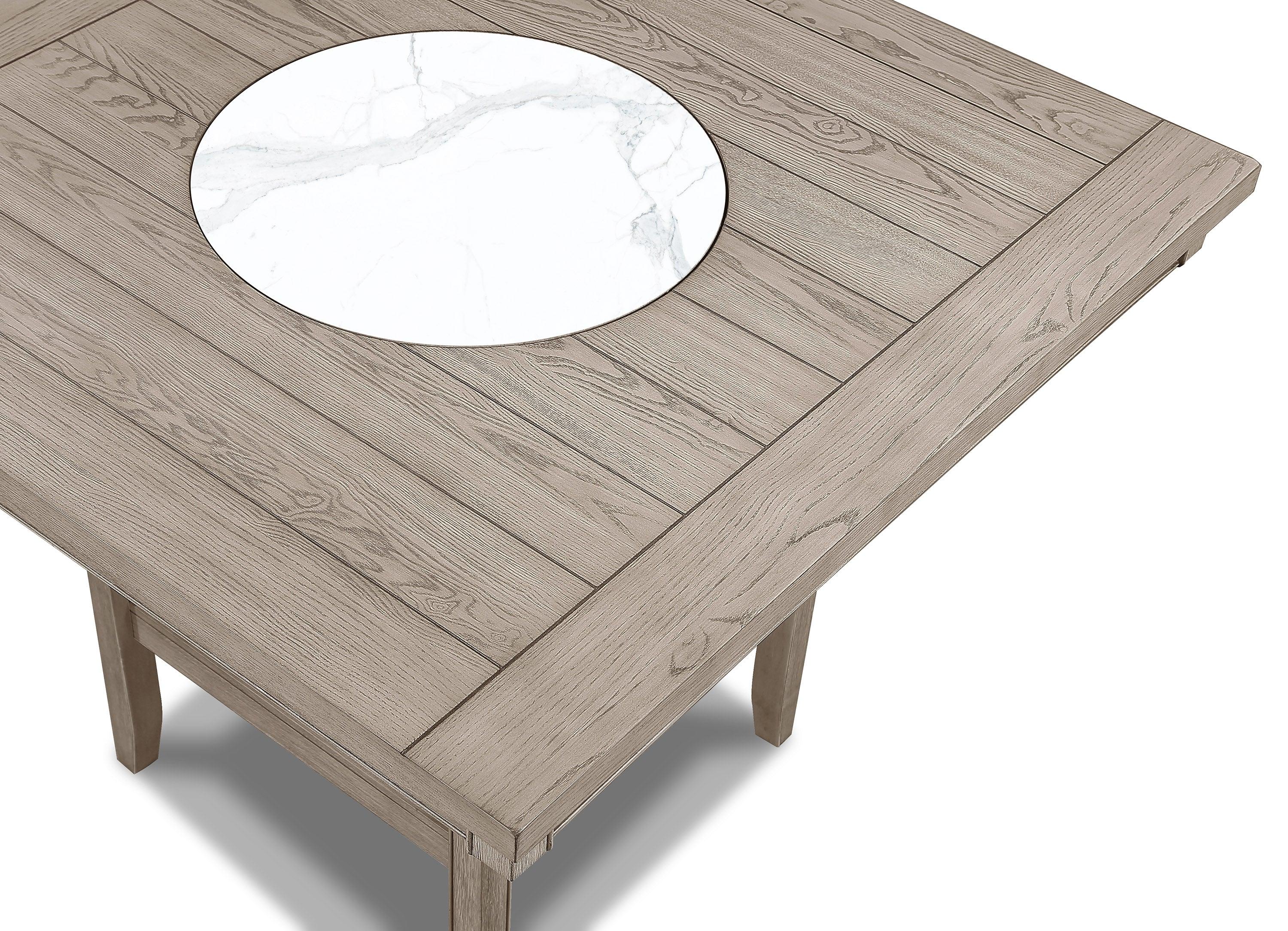 Fulton White Oak Counter Height Dining Table with Lazy Susan - Image 2