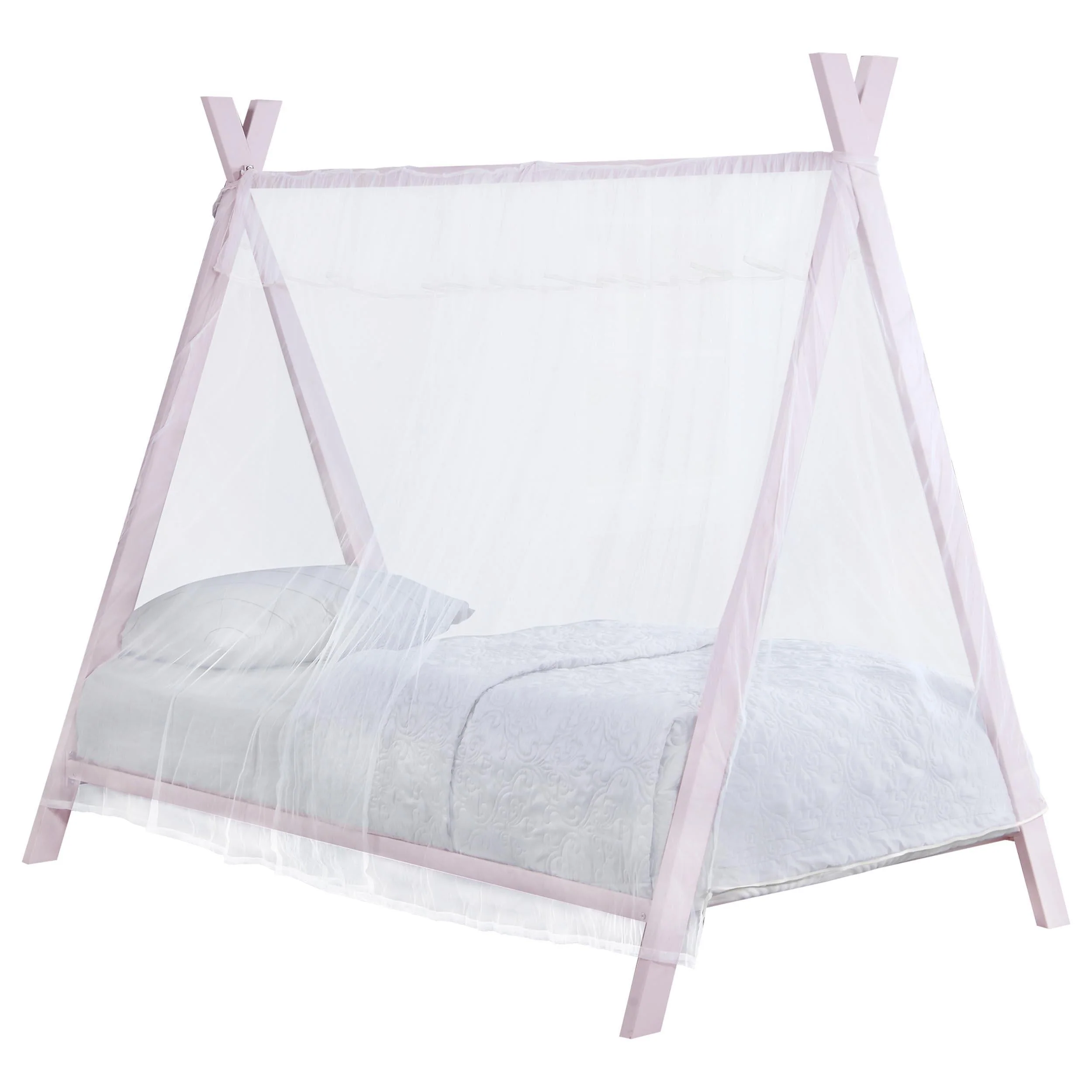 Fultonville Pink Metal Twin Tent Bed with 7-inch Mattress - Image 2