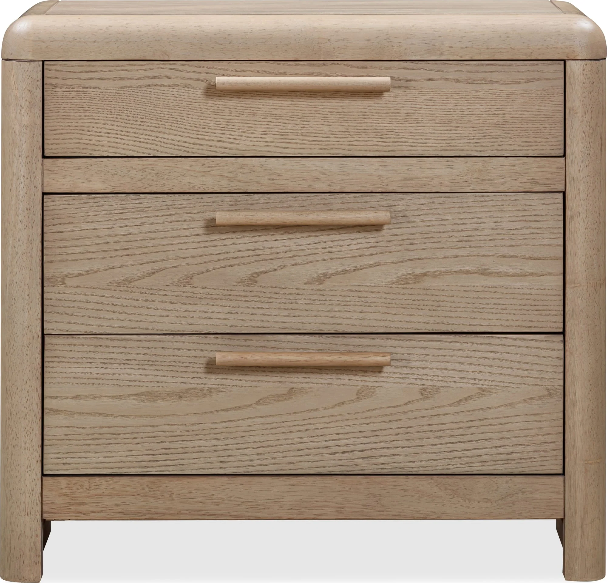 Furano Ginger Three Drawer Ash Wood Nightstand - Image 3