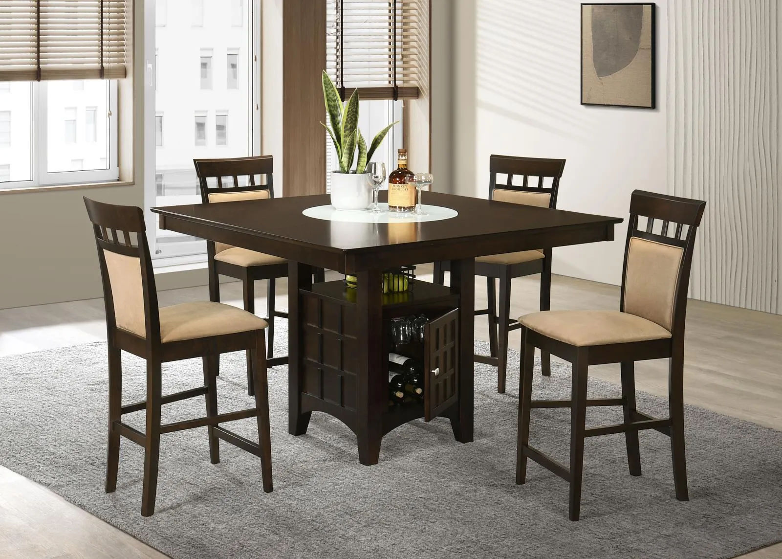 Gabriel Cappuccino and Tan Square Counter Height Dining Set - Image 8