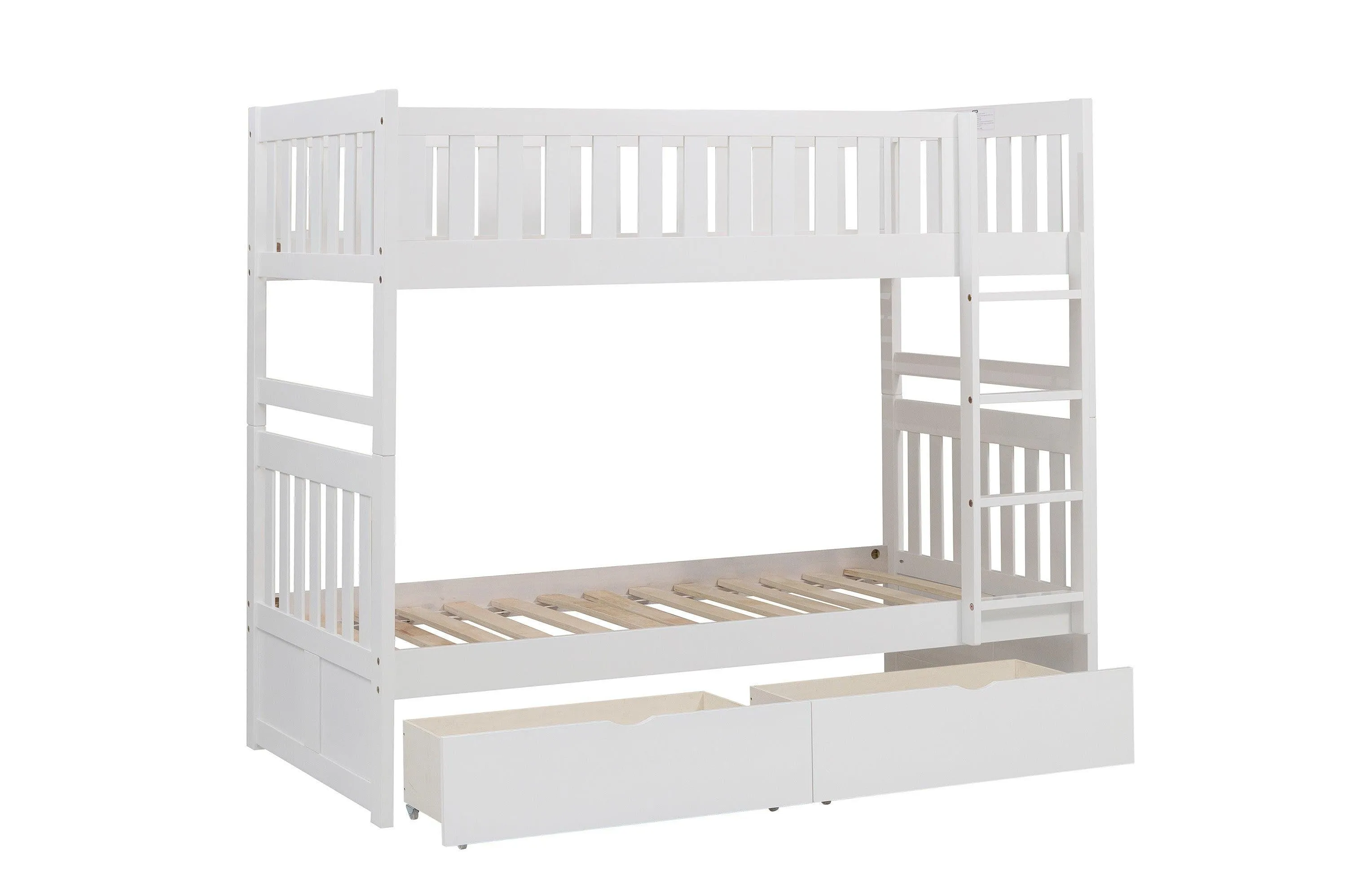 Galen White Twin/Twin Bunk Bed with Storage Boxes - Image 2