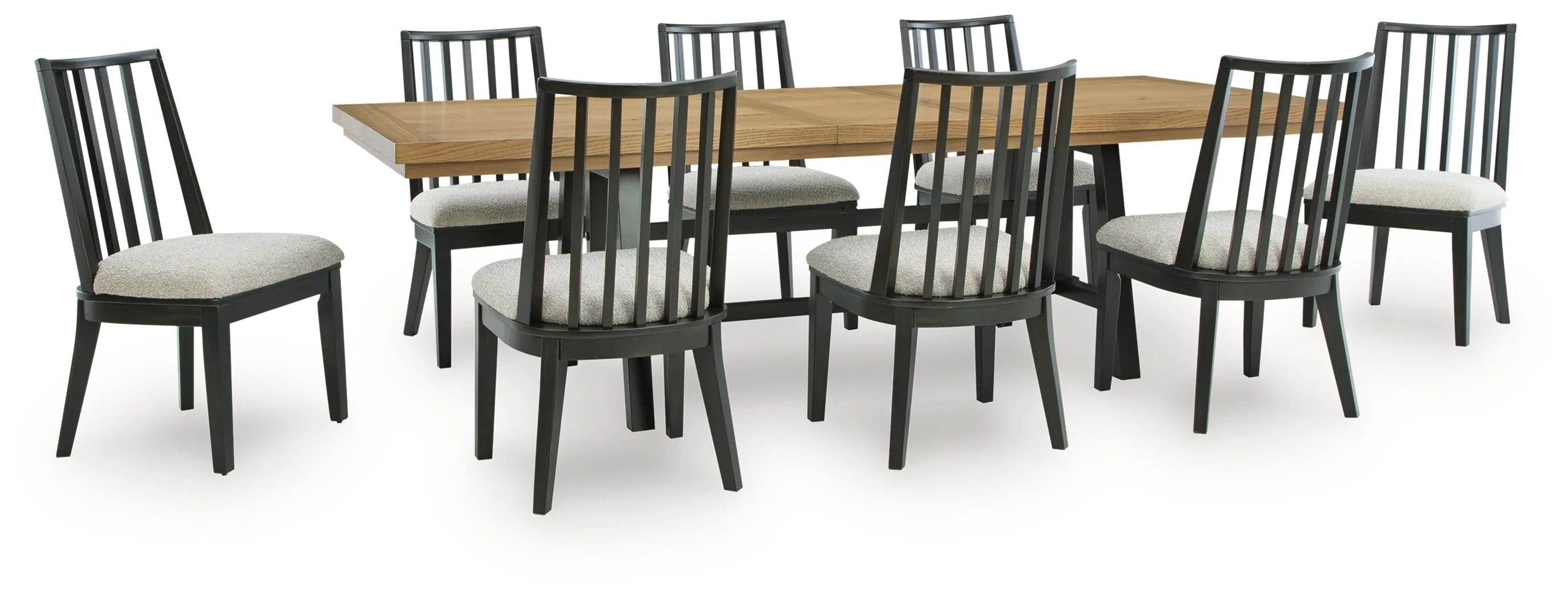 Galliden Black/Brown Extendable Dining Table and 8 Chairs
