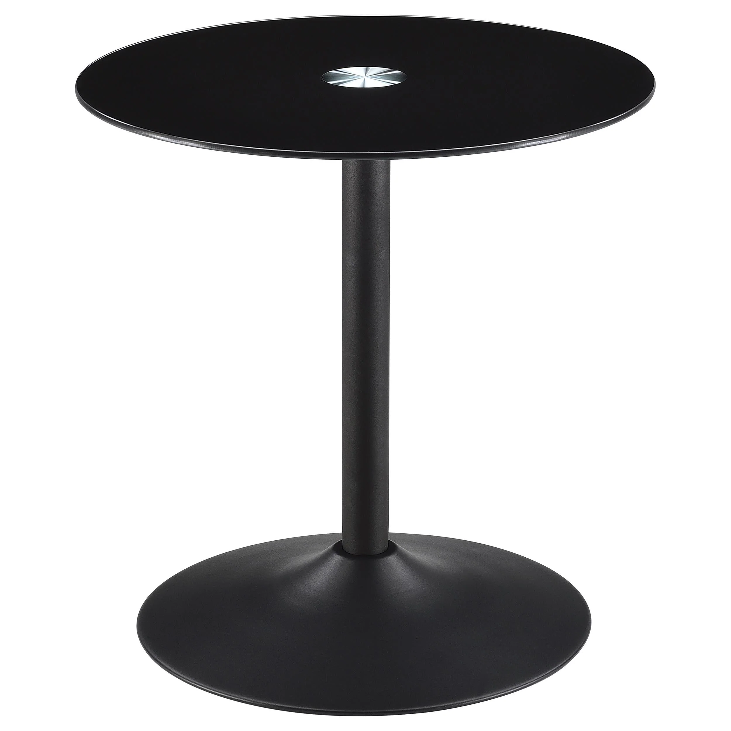 Ganso Black 2-Piece Round Glass Top Coffee and End Table Set - Image 3