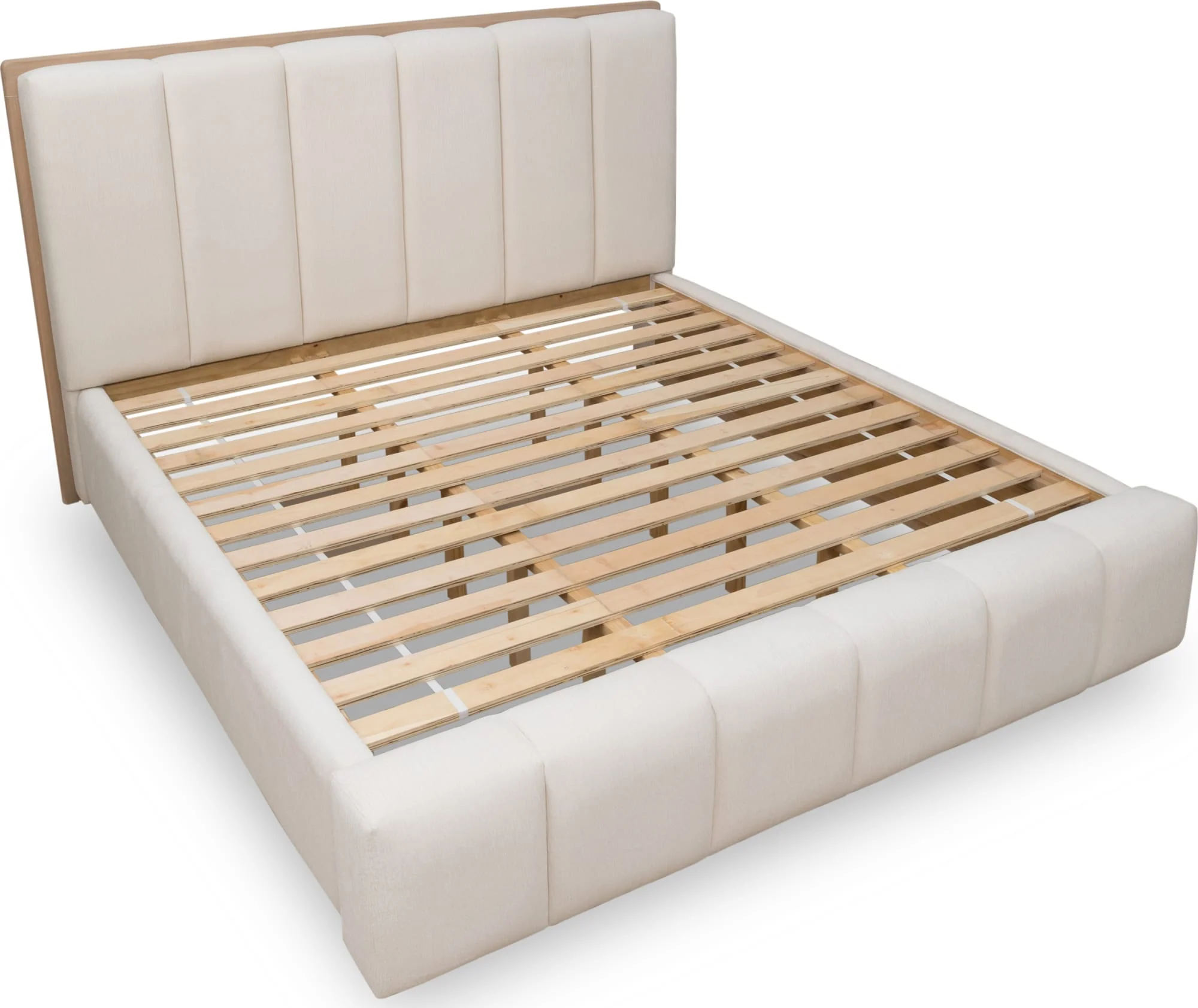 Gardenia Cotton/Chai Wood Frame Upholstered King Platform Bed - Image 9