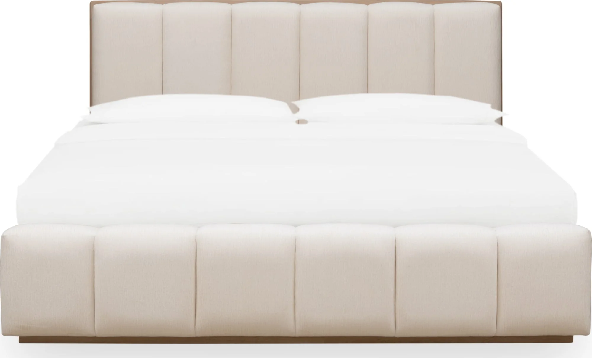 Gardenia Cotton/Chai Wood Frame Upholstered Queen Platform Bed - Image 3