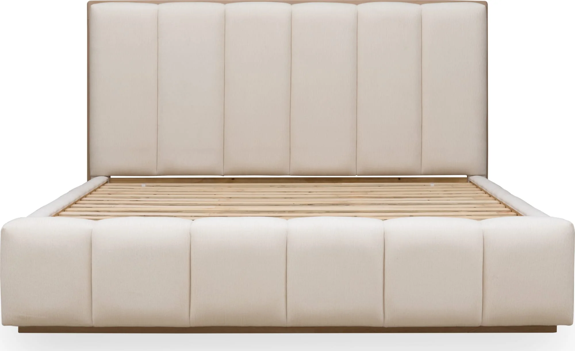 Gardenia Cotton/Chai Wood Frame Upholstered Queen Platform Bed - Image 7